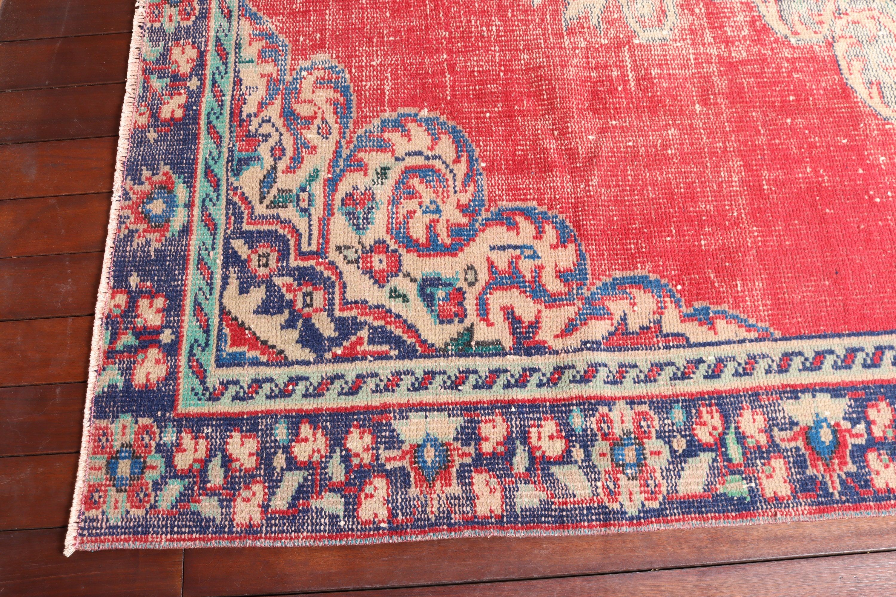 Büyük Vintage Halılar, Kırmızı Yer Halısı, Yatak Odası Halıları, Büyük Boho Halısı, Vintage Halılar, Geometrik Halılar, Türk Halısı, 5,8x8,7 ft Büyük Halılar