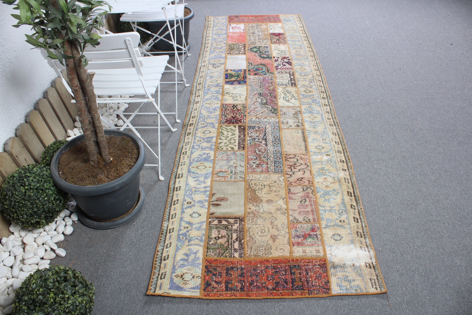 Ev Dekor Halısı, Türk Halısı, Anadolu Halısı, Mutfak Halısı, Vintage Halı, 3.1x9.8 ft Runner Halısı, Runner Halıları, Gökkuşağı Fas Halıları