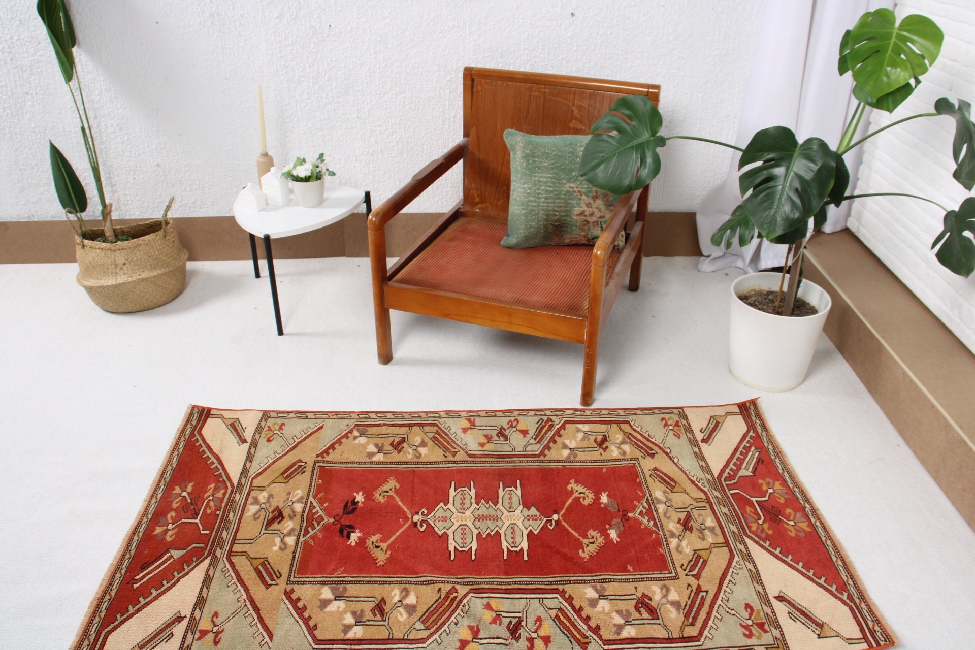 Kırmızı Geometrik Halılar, 2,8x5,3 ft Küçük Halılar, Mutfak Halıları, Oryantal Halılar, Duvara Asılı Halı, Vintage Halı, Nötr Halılar, Türk Halıları