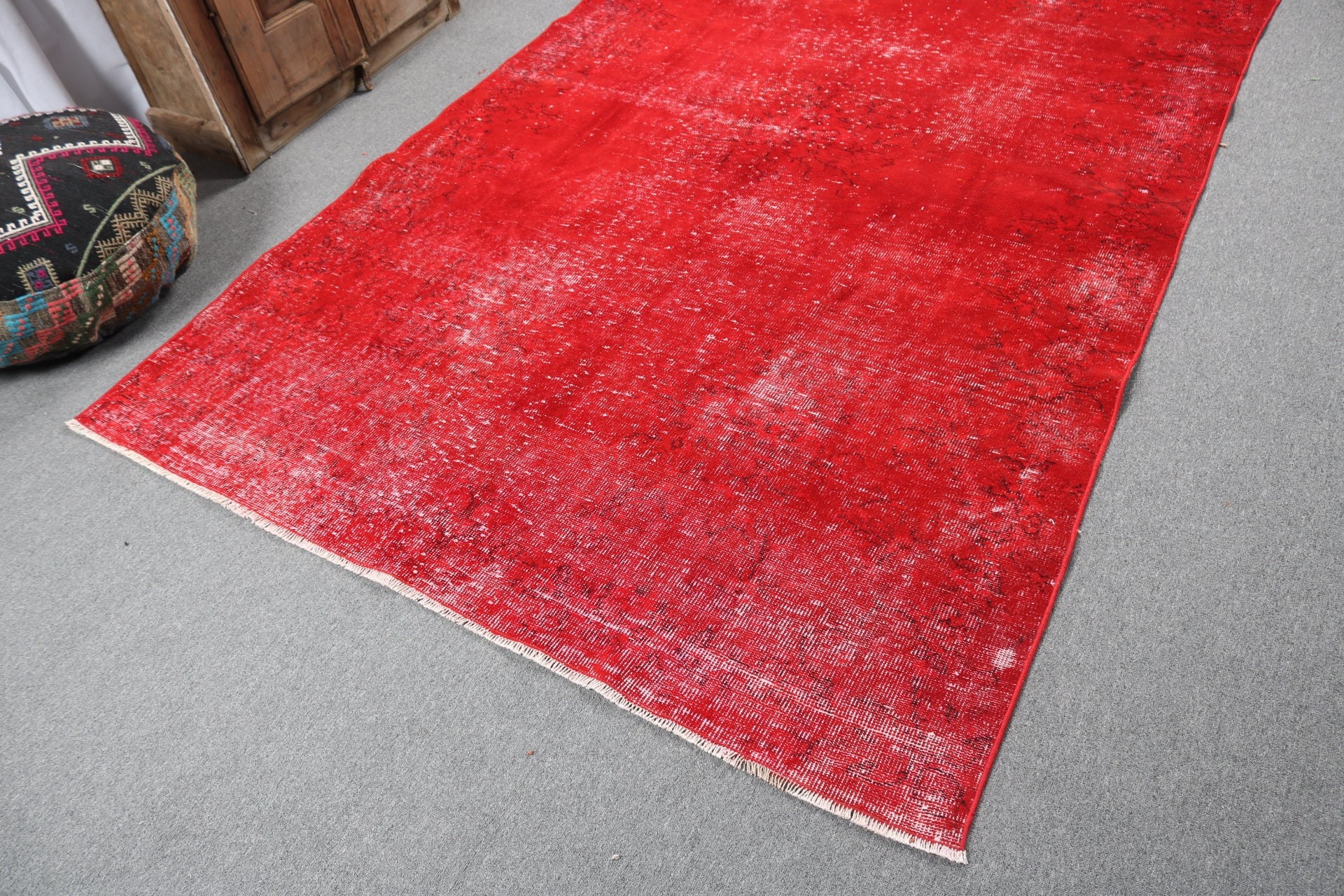 Wool Rug, Dining Room Rug, Large Boho Rug, 5.6x8.9 ft Large Rug, Red Luxury Rug, Anatolian Rugs, Tribal Rug, Turkish Rugs, Vintage Rugs