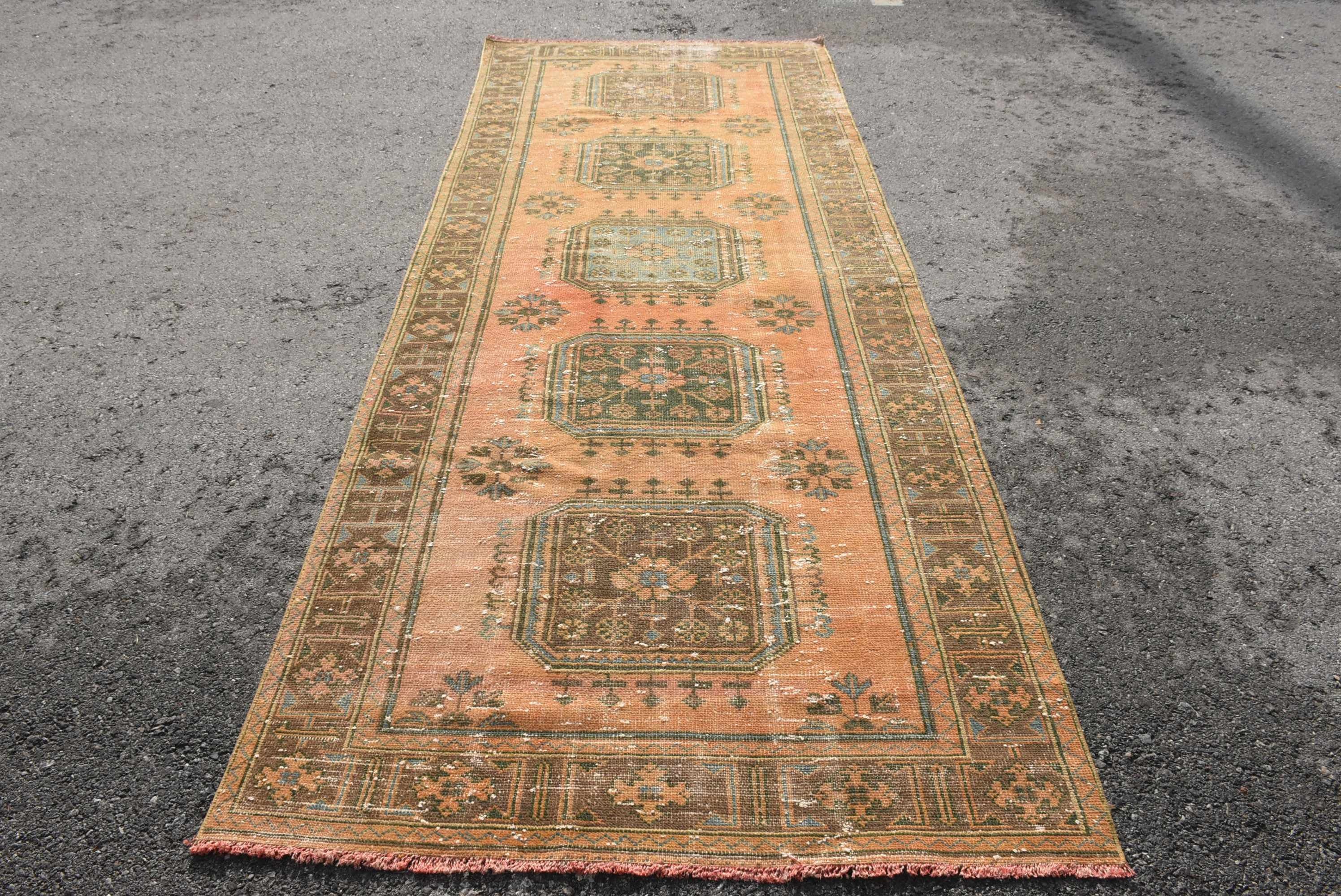 Red Moroccan Rugs, Corridor Rug, Turkish Rug, 4.4x11.2 ft Runner Rug, Hallway Rug, Vintage Rug, Antique Rugs, Kitchen Rug, Nomadic Rug