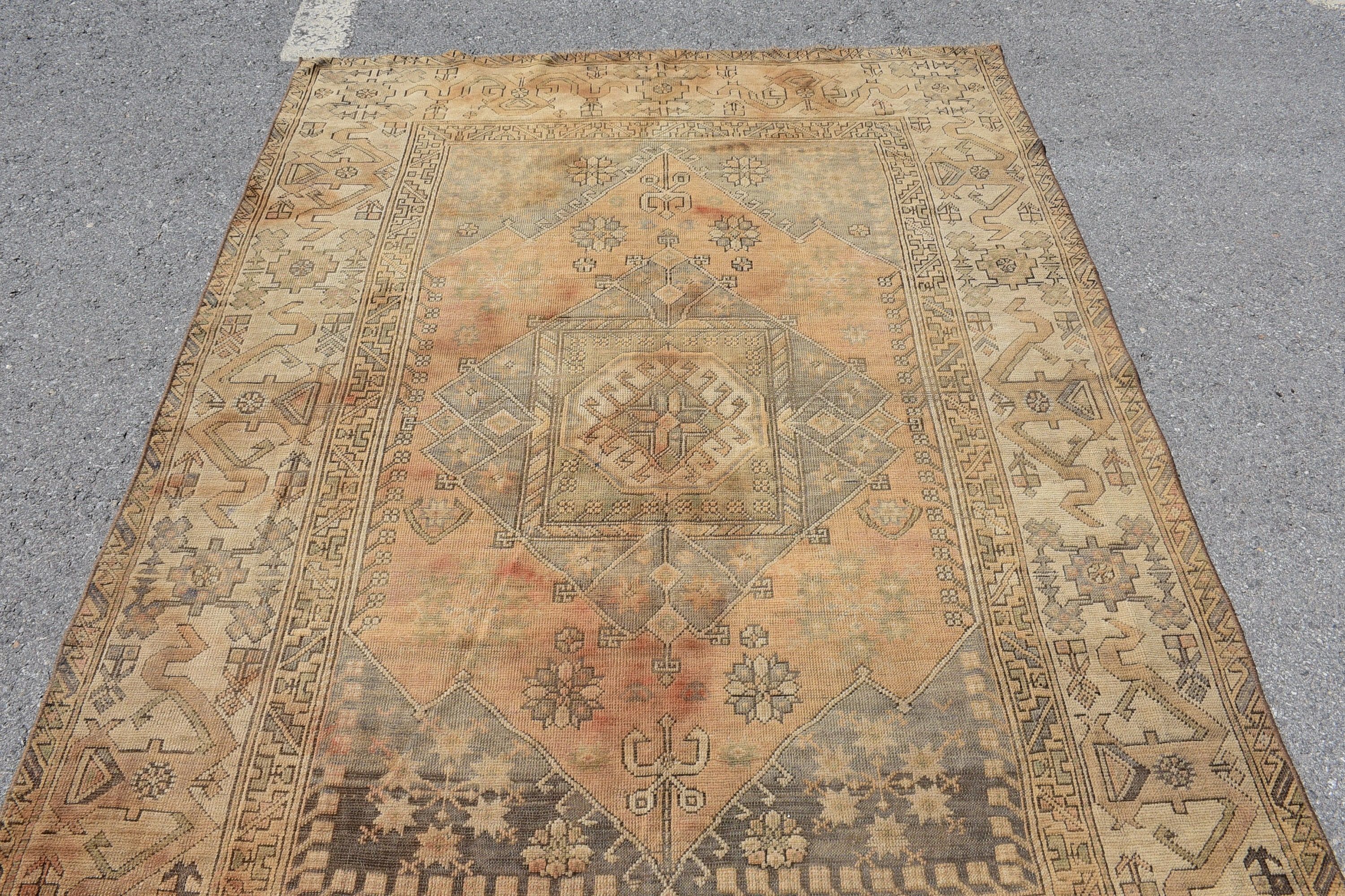 Vintage Halı, Anadolu Halısı, 5.3x7.3 ft Alan Kilimi, Çocuk Halısı, Parlak Halı, Yemek Odası Halıları, Oushak Halıları, Çocuk Odası Halıları, Türk Halısı