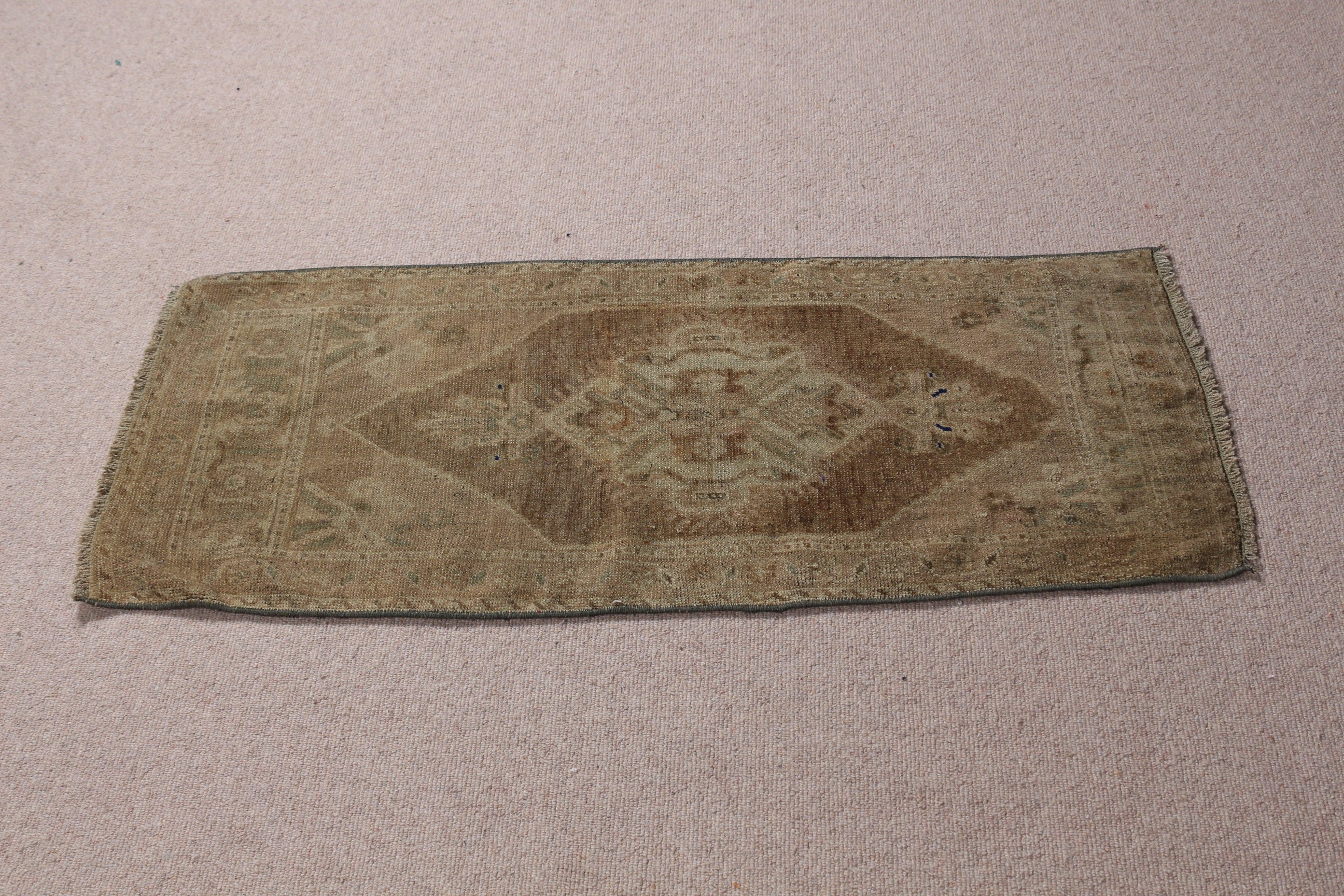 1.6x3.9 ft Küçük Halılar, Fas Halısı, Giriş Halıları, Yeşil Antika Halı, Türk Halıları, Havalı Halı, Vintage Halı, Banyo Halıları, Mutfak Halısı