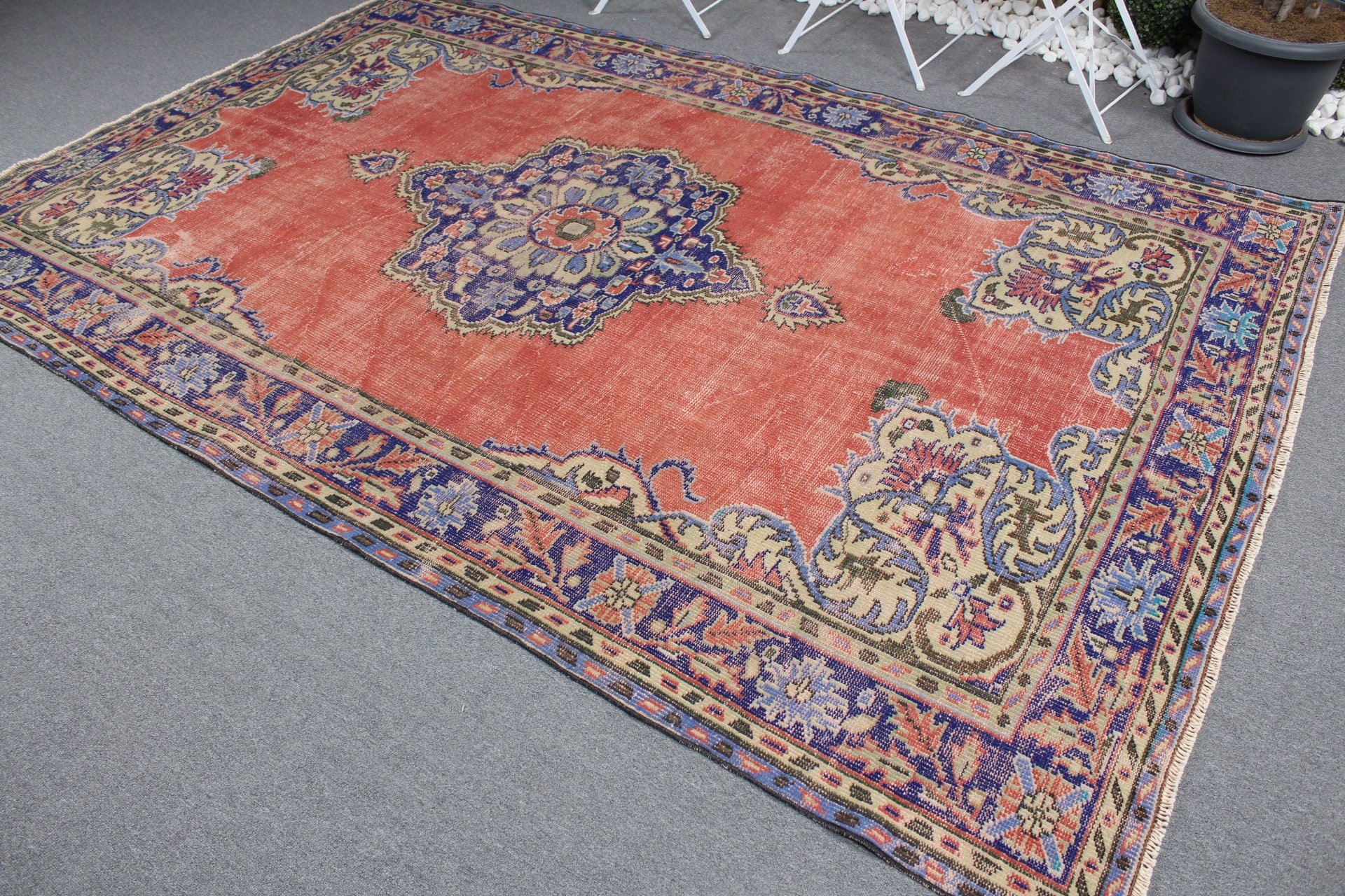 Dining Room Rug, Anatolian Rug, Cool Rug, Vintage Rug, Red Cool Rug, Bedroom Rug, Turkish Rug, 6.3x9.6 ft Large Rug, Rugs for Living Room