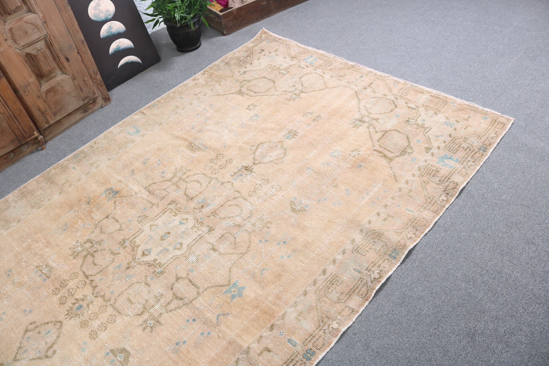 Havalı Halılar, Nötr Halılar, 5,1x8,7 ft Büyük Halı, Vintage Halılar, Yatak Odası Halısı, Türk Halıları, Estetik Halı, Turuncu Modern Halılar, Büyük Boho Halı