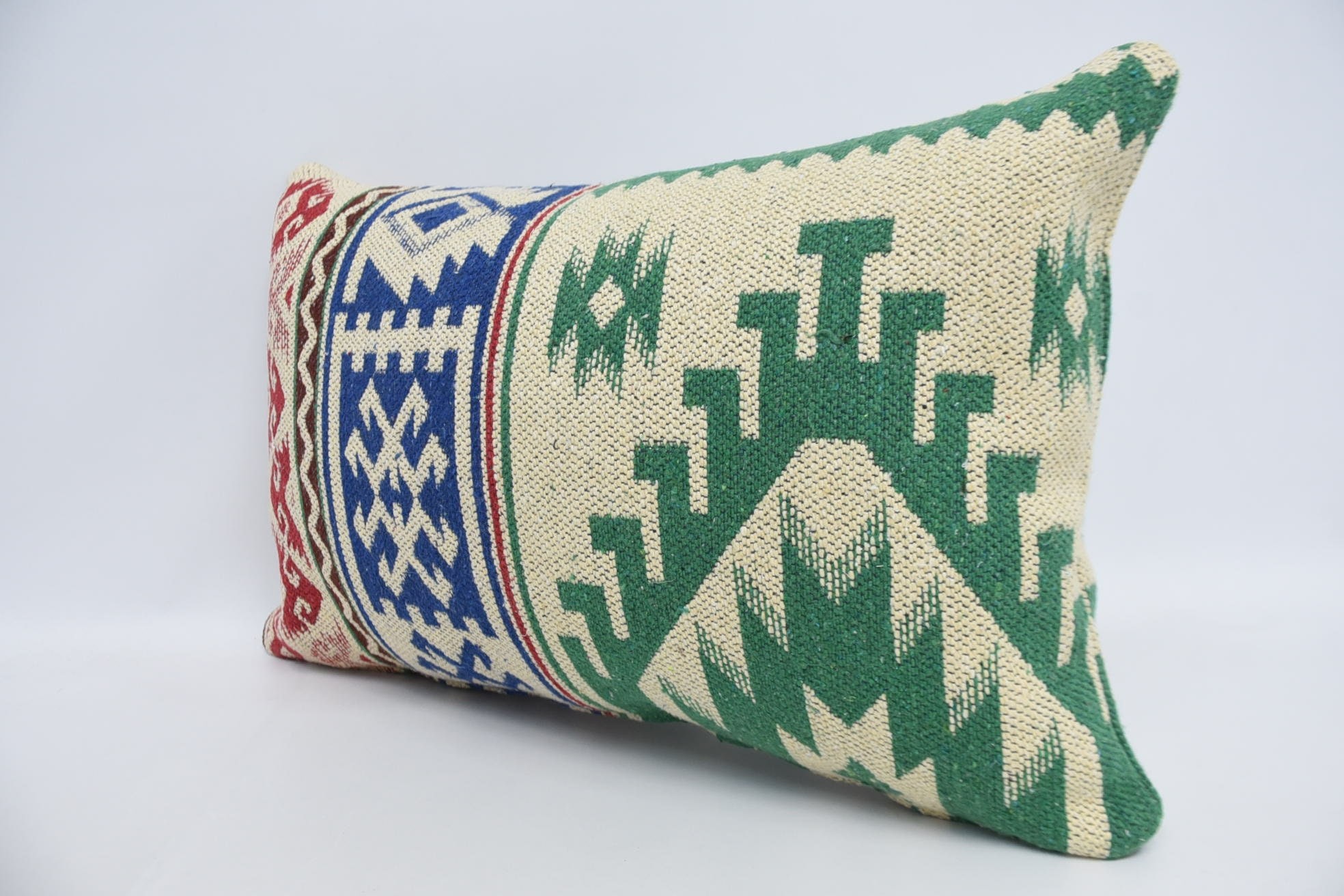 Pillow for Couch, Living Room Throw Pillow, 16"x24" Blue Pillow Case, Vintage Kilim Throw Pillow, Bed Cushion Cover, Home Decor Pillow