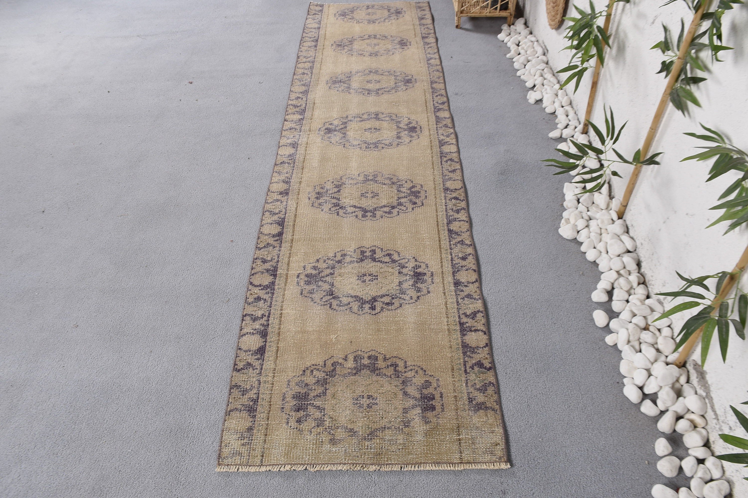 2.1x8.8 ft Runner Halı, Düz Dokuma Halılar, Türk Halıları, Vintage Halılar, Bej El Dokuma Halılar, Beni Ourain Runner Halıları, Yer Halısı, Açıklama Halısı