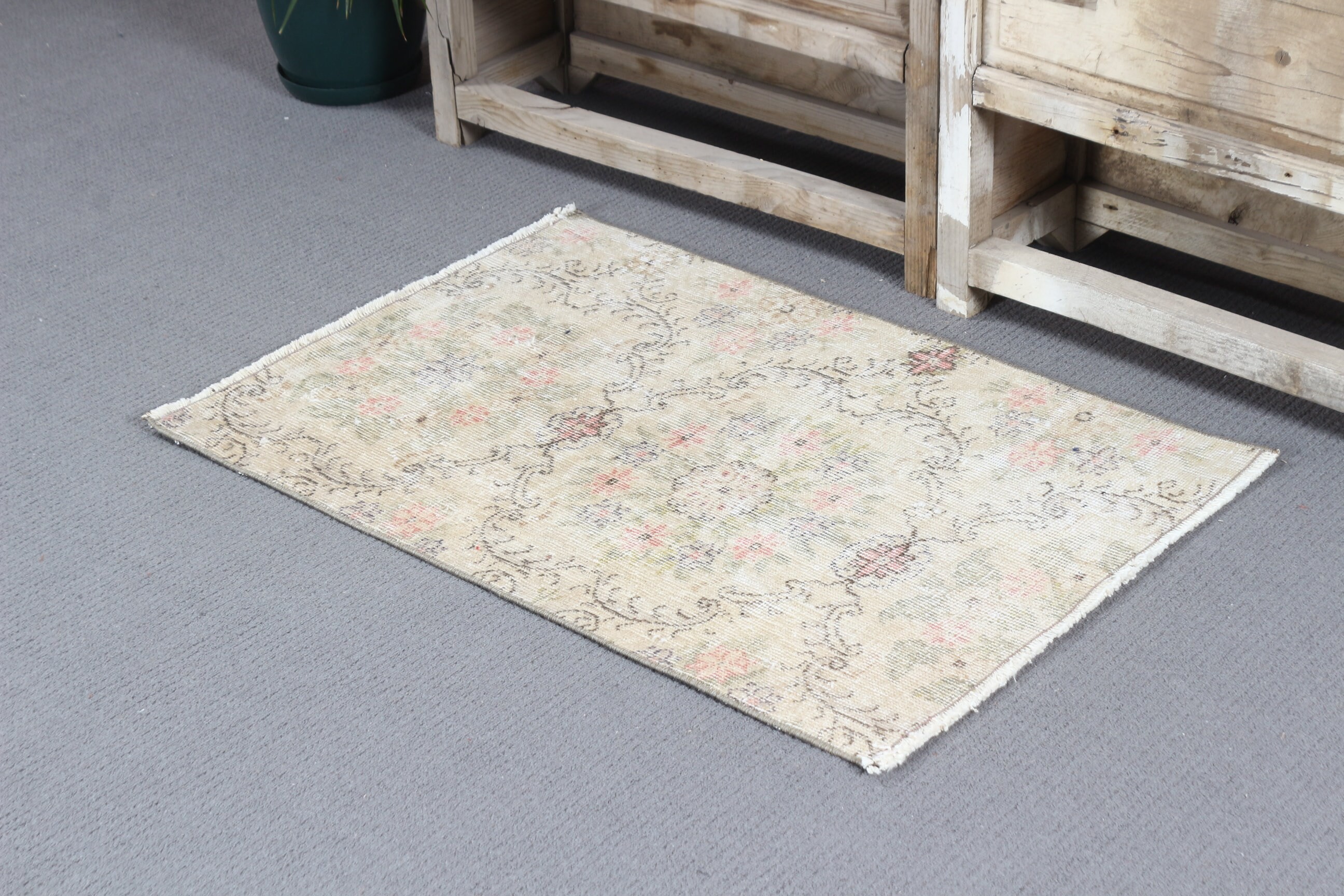 Bedroom Rug, Entry Rug, Beige Cool Rug, Turkish Rug, Outdoor Rug, Vintage Rugs, Moroccan Rugs, Home Decor Rug, 2.2x3.1 ft Small Rug