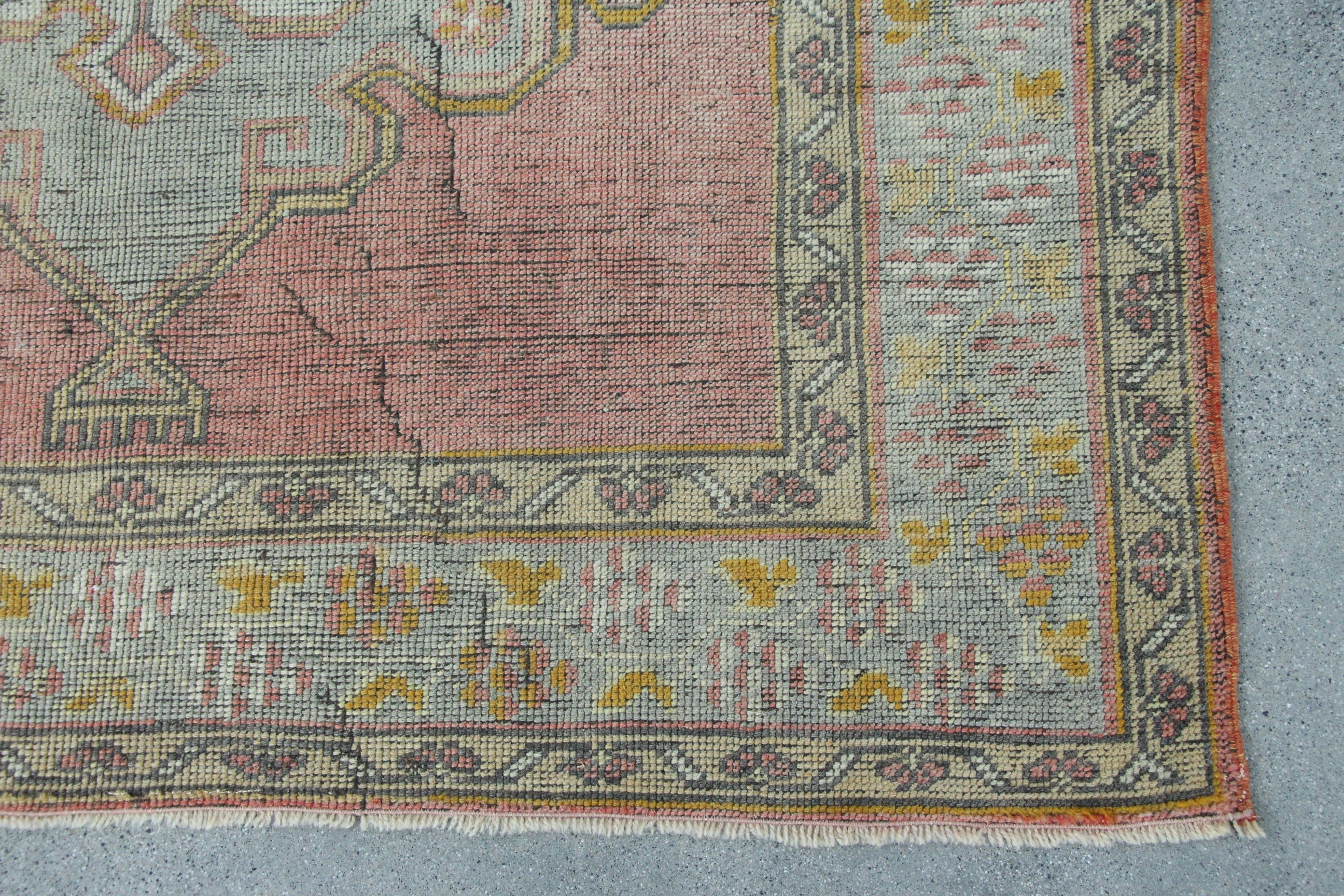 Salon Halıları, Yün Halı, Oushak Halıları, Vintage Halılar, Türk Halısı, Pembe Fas Halıları, Kilim, 4.7x11.2 ft Büyük Halılar, Oturma Odası Halısı, Yer Halısı