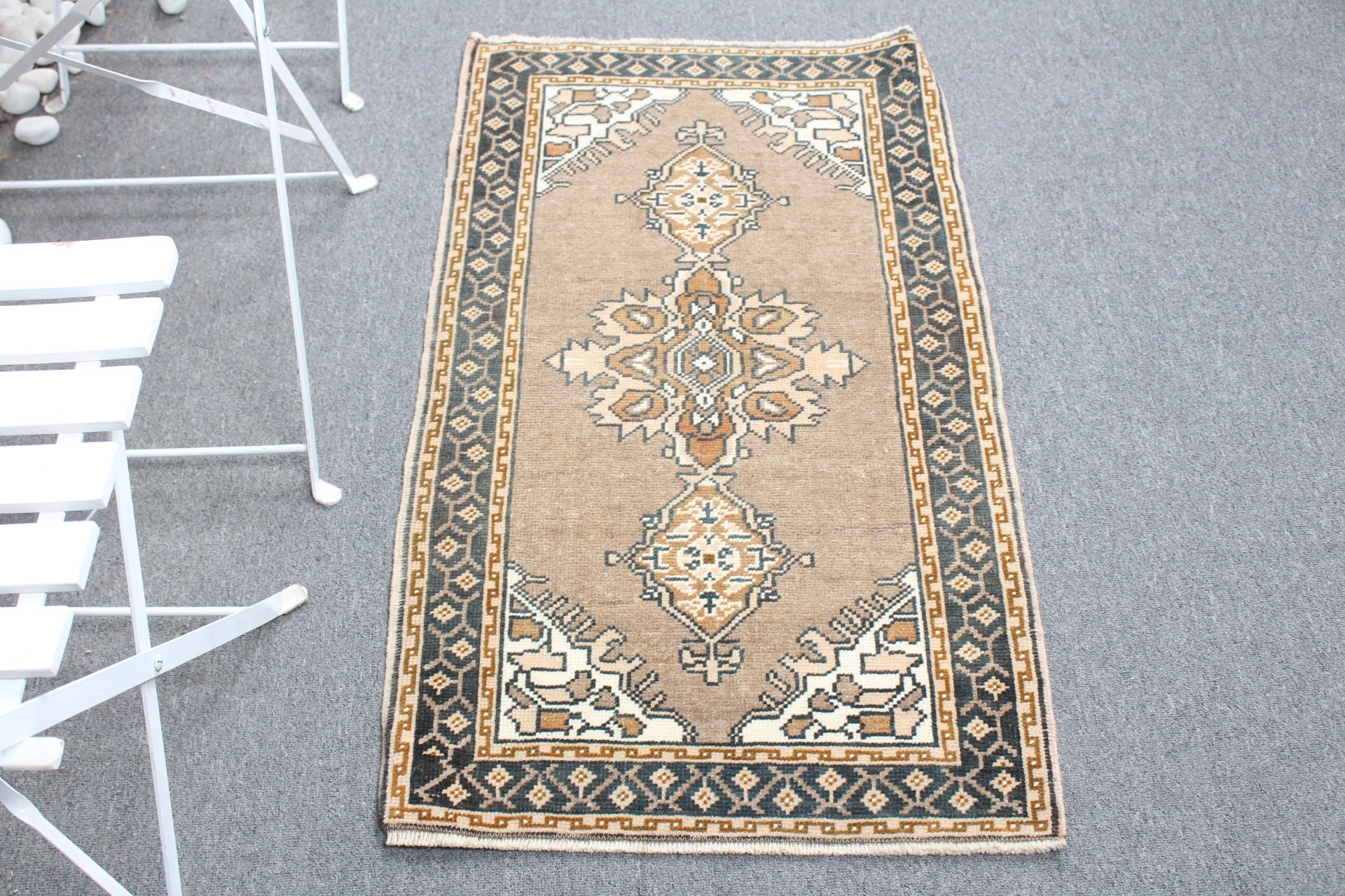 Giriş Halıları, Kahverengi Anadolu Halıları, Vintage Halılar, 1,9x3,4 ft Küçük Halı, Mutfak Halısı, Araba Paspas Halıları, Yatak Odası Halıları, Yün Halı, Türk Halısı