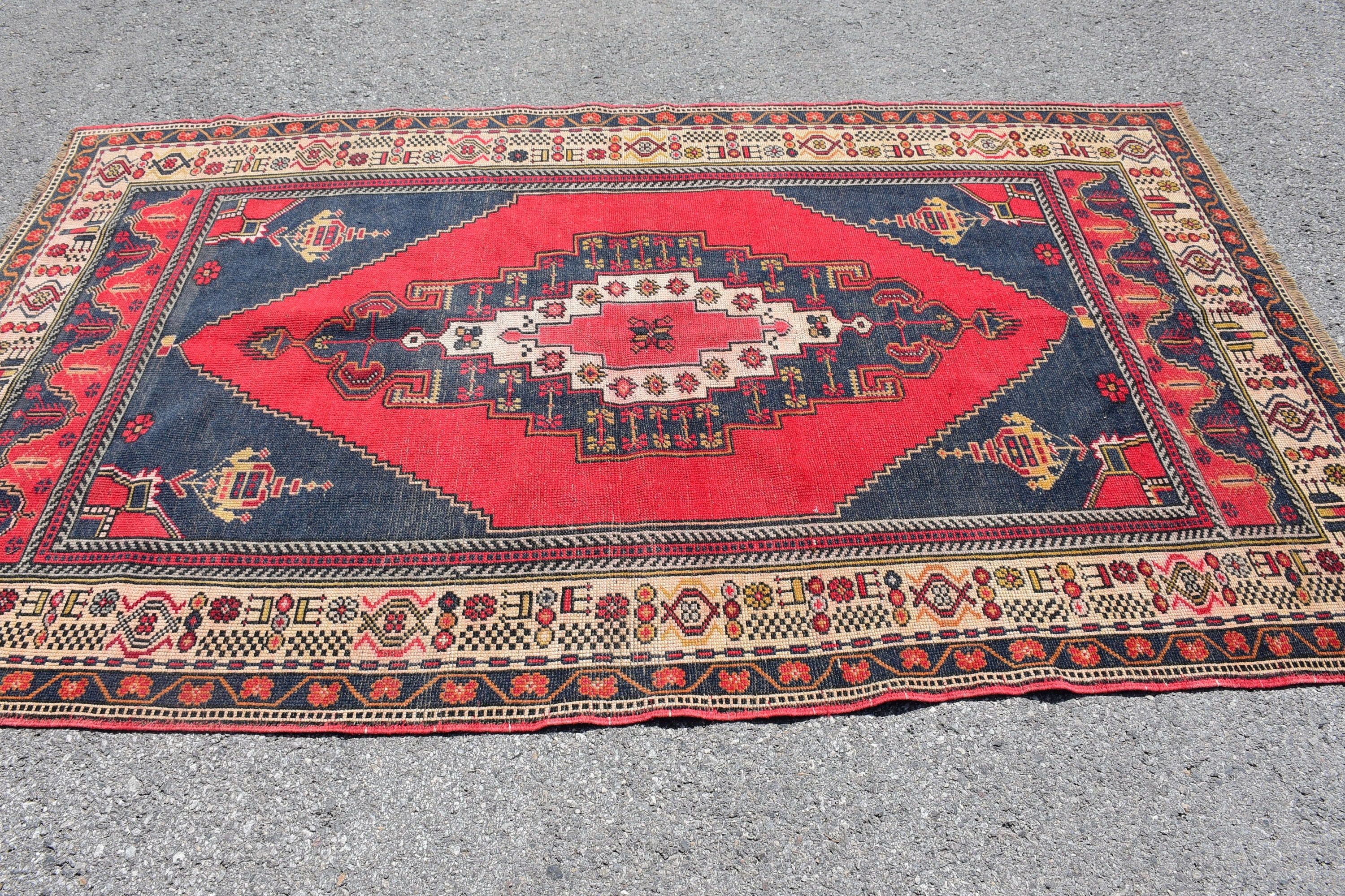 Vintage Rug, Kitchen Rug, 4.8x8.2 ft Area Rugs, Floor Rugs, Vintage Decor Rugs, Rugs for Dining Room, Turkish Rugs, Dining Room Rug