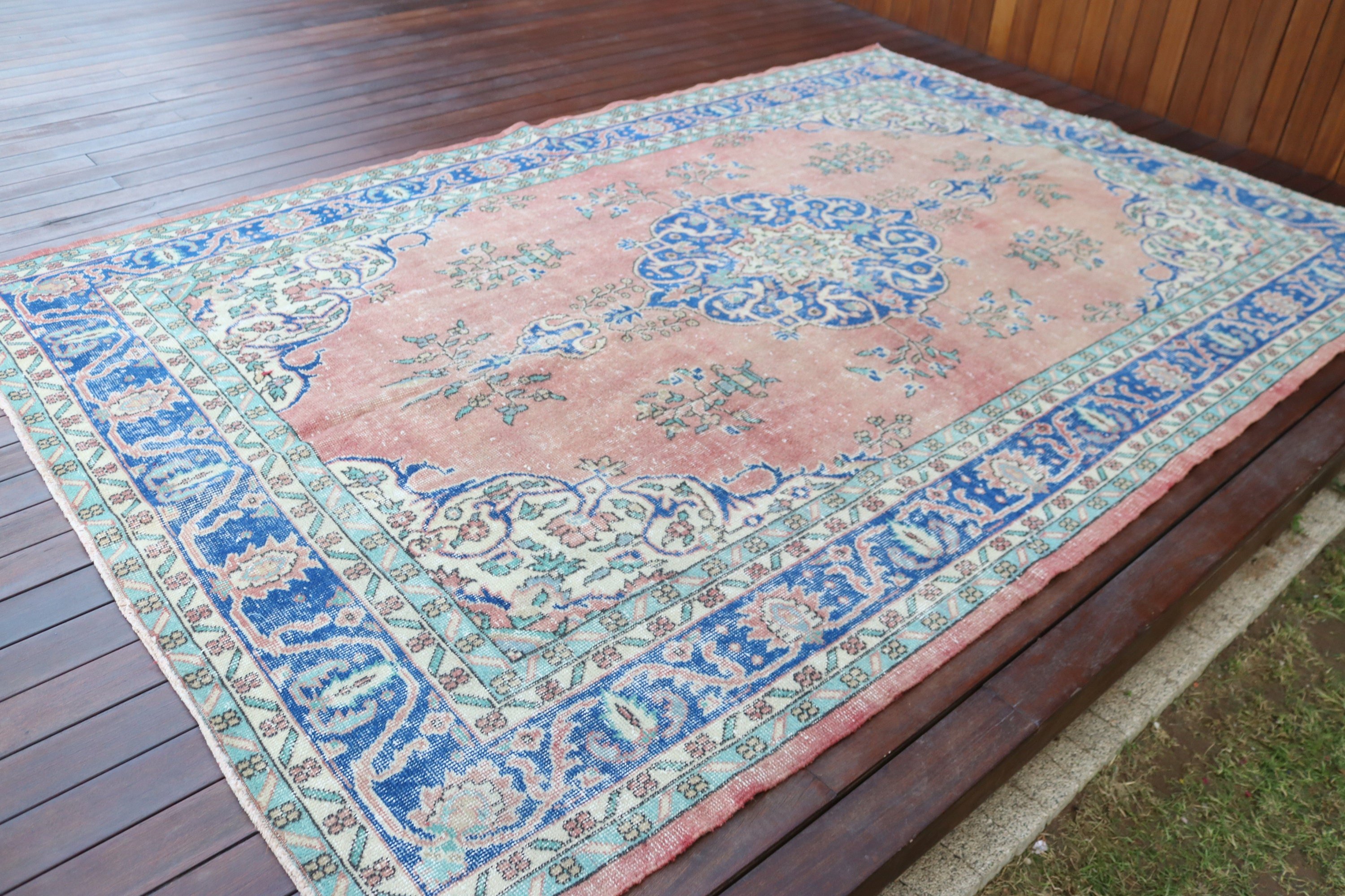 Bej Modern Halılar, Türk Halıları, Oryantal Halılar, Yemek Odası Halıları, Büyük Oushak Halıları, Lüks Halı, Vintage Halılar, 6,4x9,8 ft Büyük Halılar