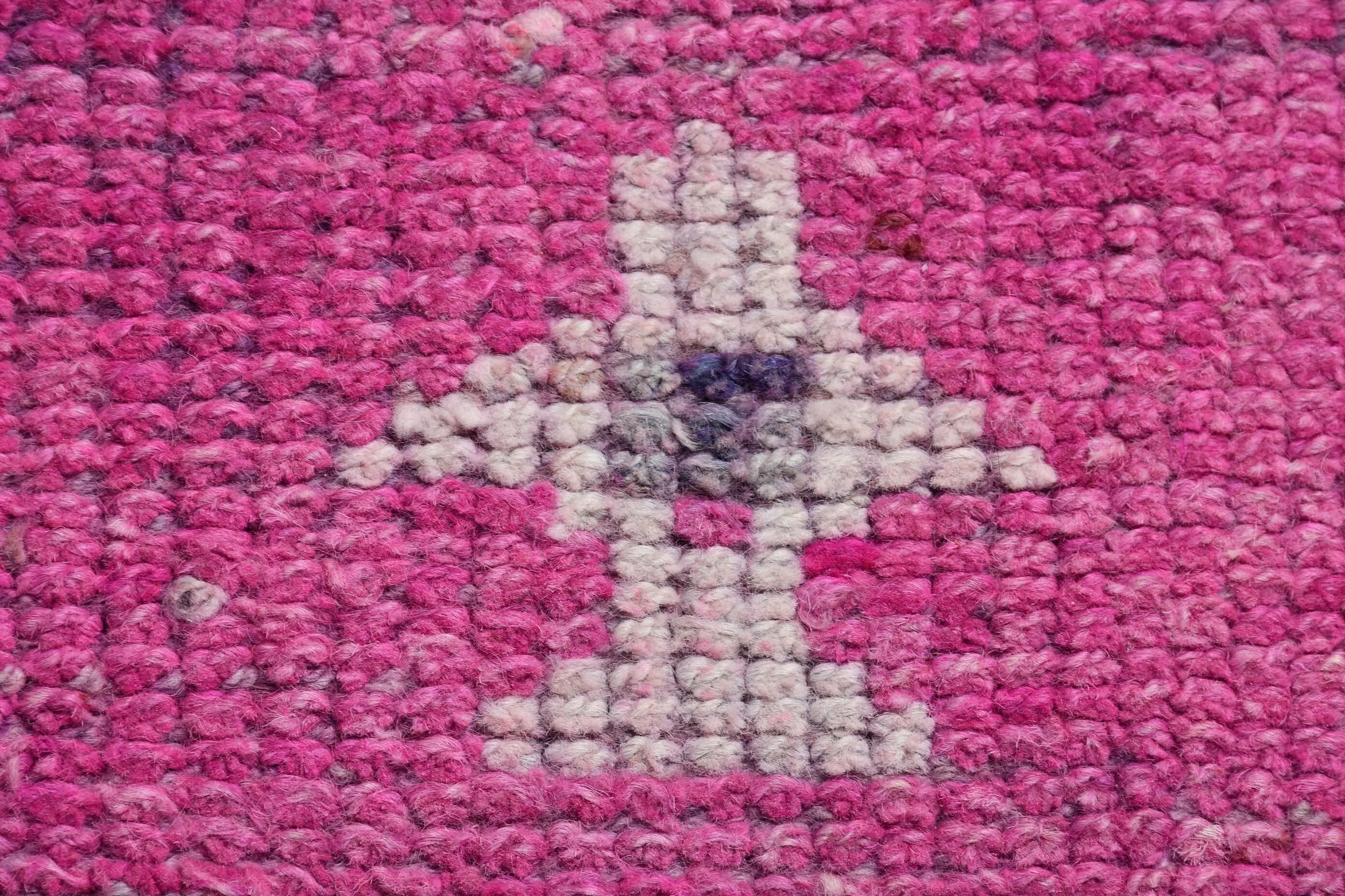 Pink Wool Rug, Turkish Rug, 2.9x10.2 ft Runner Rug, Hallway Rug, Moroccan Rug, Rugs for Kitchen, Hand Woven Rug, Vintage Rug