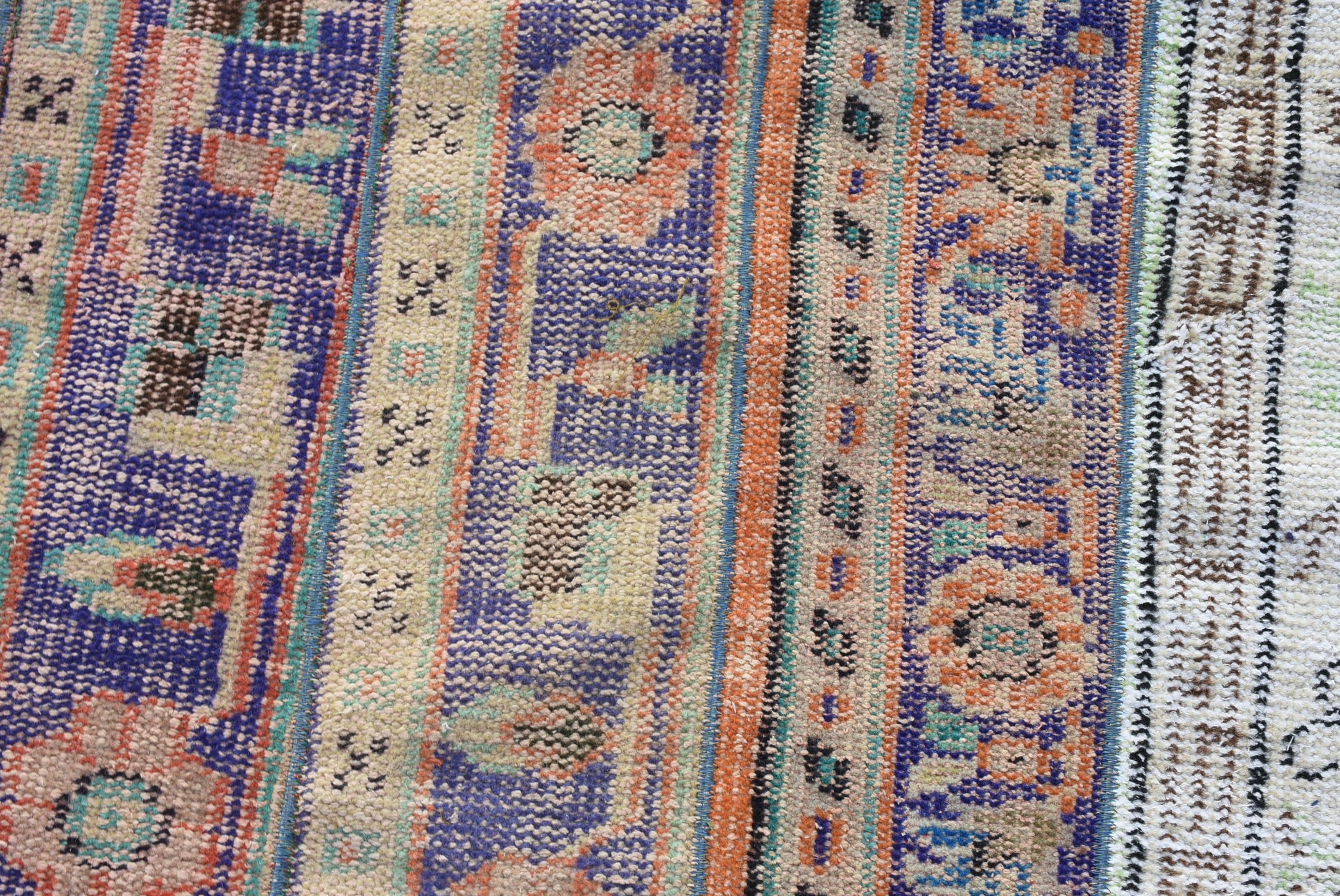 Vintage Rugs, Oushak Rug, Bath Rug, Blue Oriental Rug, Kitchen Rug, Turkish Rug, Rugs for Car Mat, 3.2x3.1 ft Small Rugs, Door Mat Rug