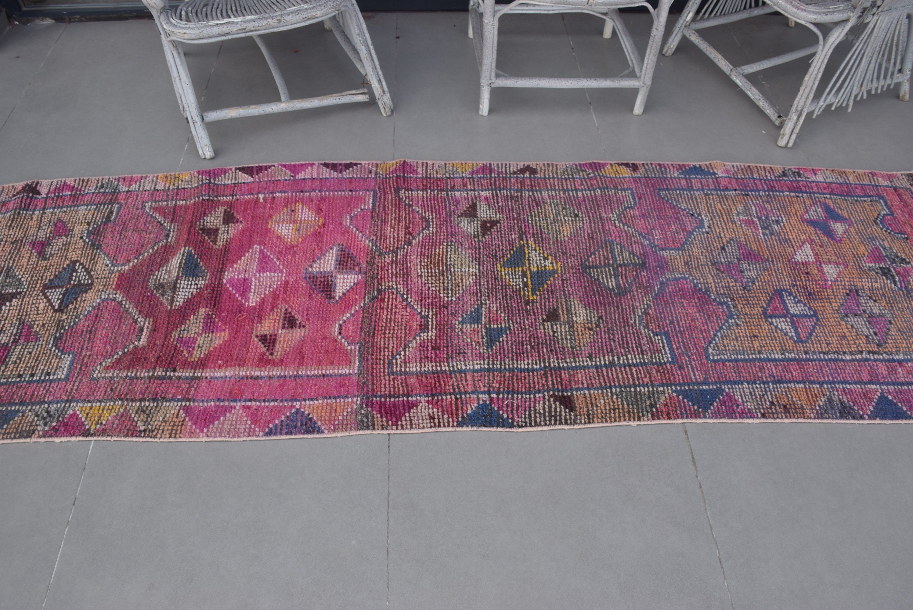 Merdiven Halısı, Türk Halısı, Merdiven Halıları, Koridor Halısı, 2,8x9,5 ft Runner Halıları, Vintage Halı, Mor Antika Halı, Yün Halılar, Yatak Odası Halısı