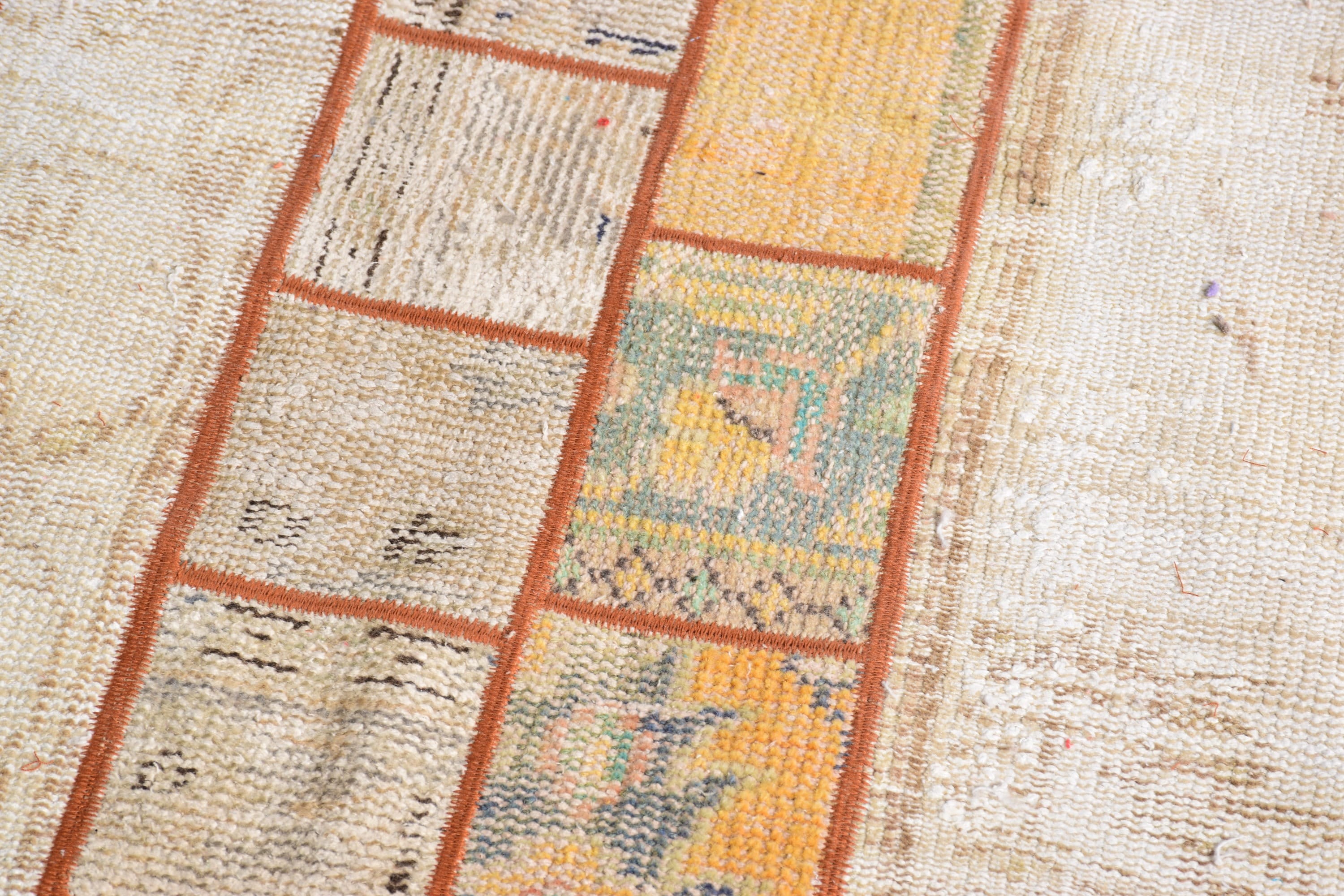 Rugs for Stair, Kitchen Rug, Turkish Rug, Corridor Rugs, Beige Wool Rug, 2.1x5.4 ft Runner Rug, Vintage Rug, Antique Rugs, Floor Rug