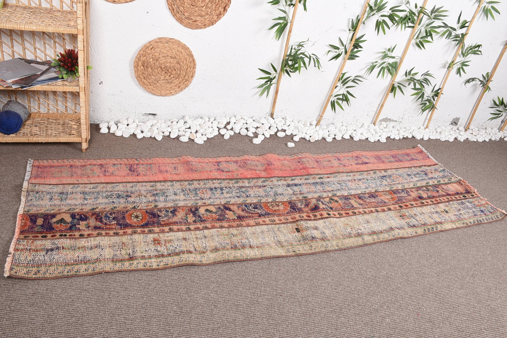 Pale Rugs, Stair Rug, 2.7x8.4 ft Runner Rug, Oriental Rugs, Vintage Rug, Handmade Rug, Turkish Rug, Rugs for Hallway, Cool Rug, Kitchen Rug