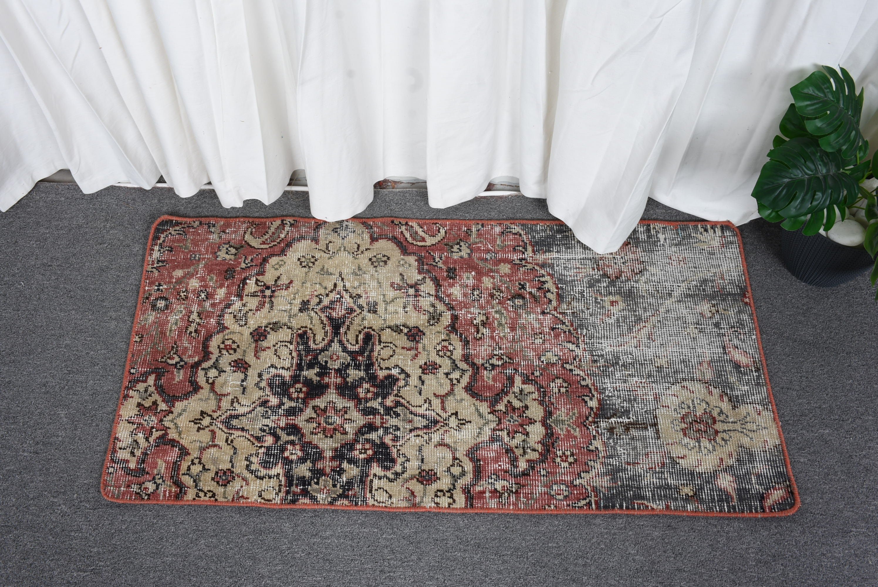 Ev Dekor Halısı, Kırmızı Oryantal Halı, Yurt Halısı, Türk Halıları, 1.7x3.2 ft Küçük Halı, Duvara Asılı Halılar, Vintage Halı, Çocuk Halısı, Yatak Odası Halıları