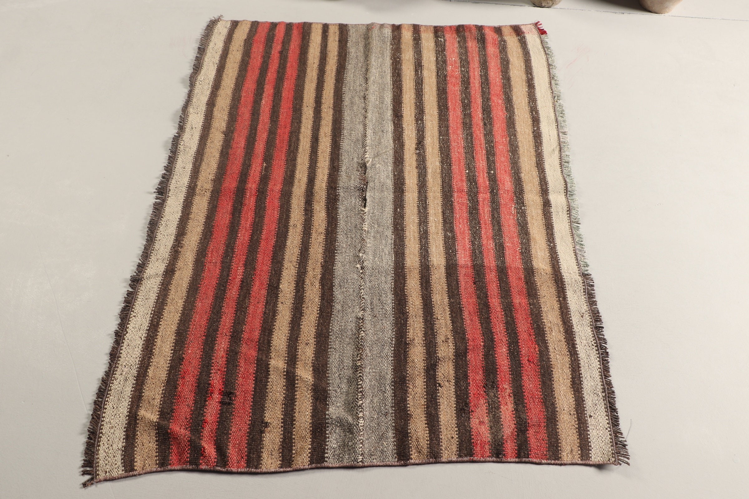 Türk Halıları, 4.8x3.5 ft Accent Halı, Yatak Odası Halıları, Oushak Halısı, Mutfak Halısı, Bej Ev Dekor Halıları, Vintage Halı, Kilim, Oryantal Halı