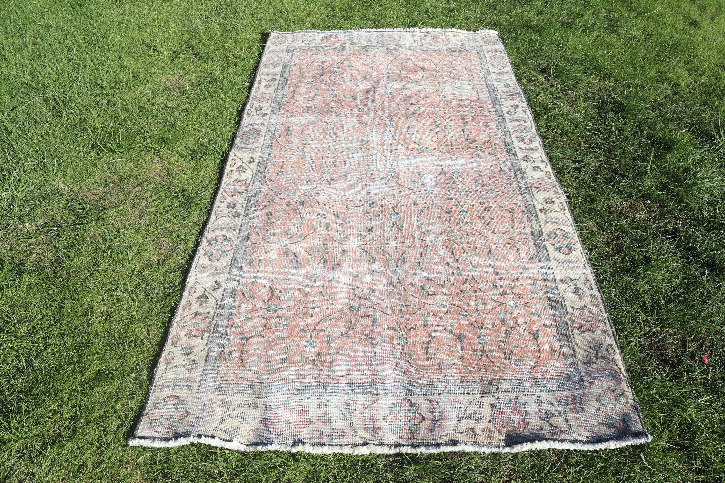 Oushak Rugs, Beige  3.6x6.7 ft Area Rug, Aztec Rugs, Turkish Rugs, Vintage Rug, Rugs for Area, Floor Rugs, Kitchen Rugs