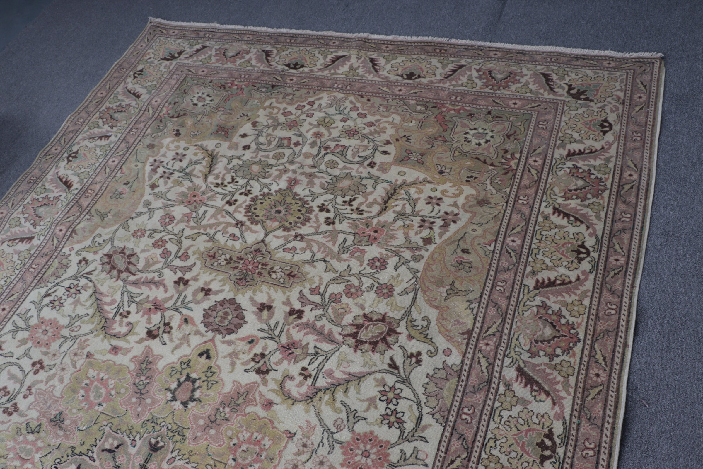 6.5x10.5 ft Büyük Halılar, Vintage Halı, Türk Halıları, Ev Dekorasyonu Halısı, Bej Yatak Odası Halısı, Etnik Halılar, Salon Halısı, Yatak Odası Halıları, Yer Halıları