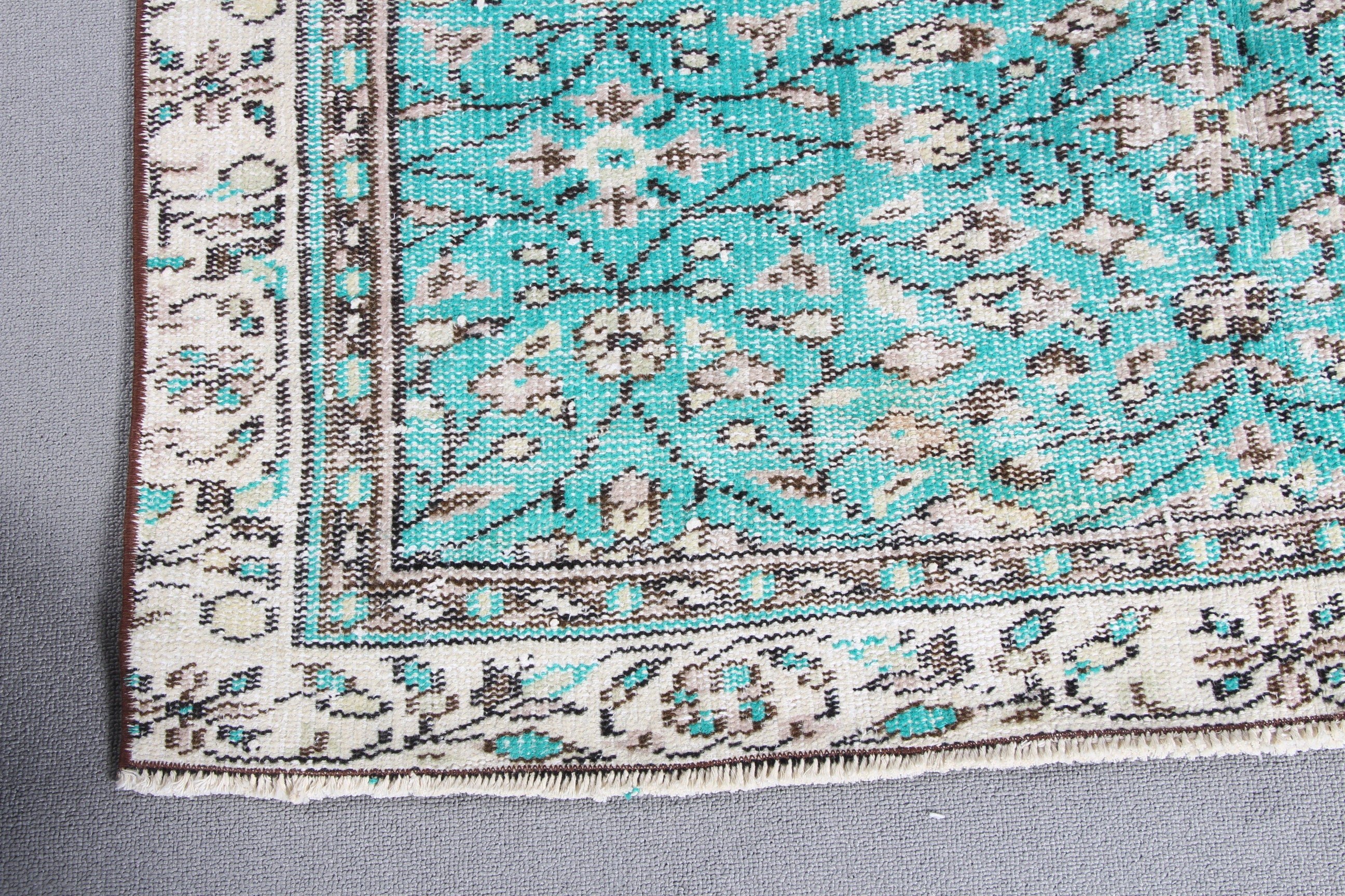 4.4x7.5 ft Area Rugs, Vintage Rug, Tribal Rug, Bedroom Rug, Green Oriental Rug, Moroccan Rug, Rugs for Bedroom, Turkish Rug, Floor Rug