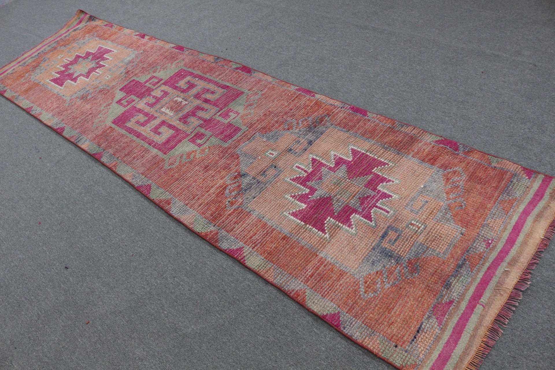 Kitchen Rugs, Oushak Rug, Oriental Rug, 2.9x10.9 ft Runner Rug, Vintage Rugs, Purple Cool Rug, Rugs for Runner, Turkish Rug, Hallway Rug