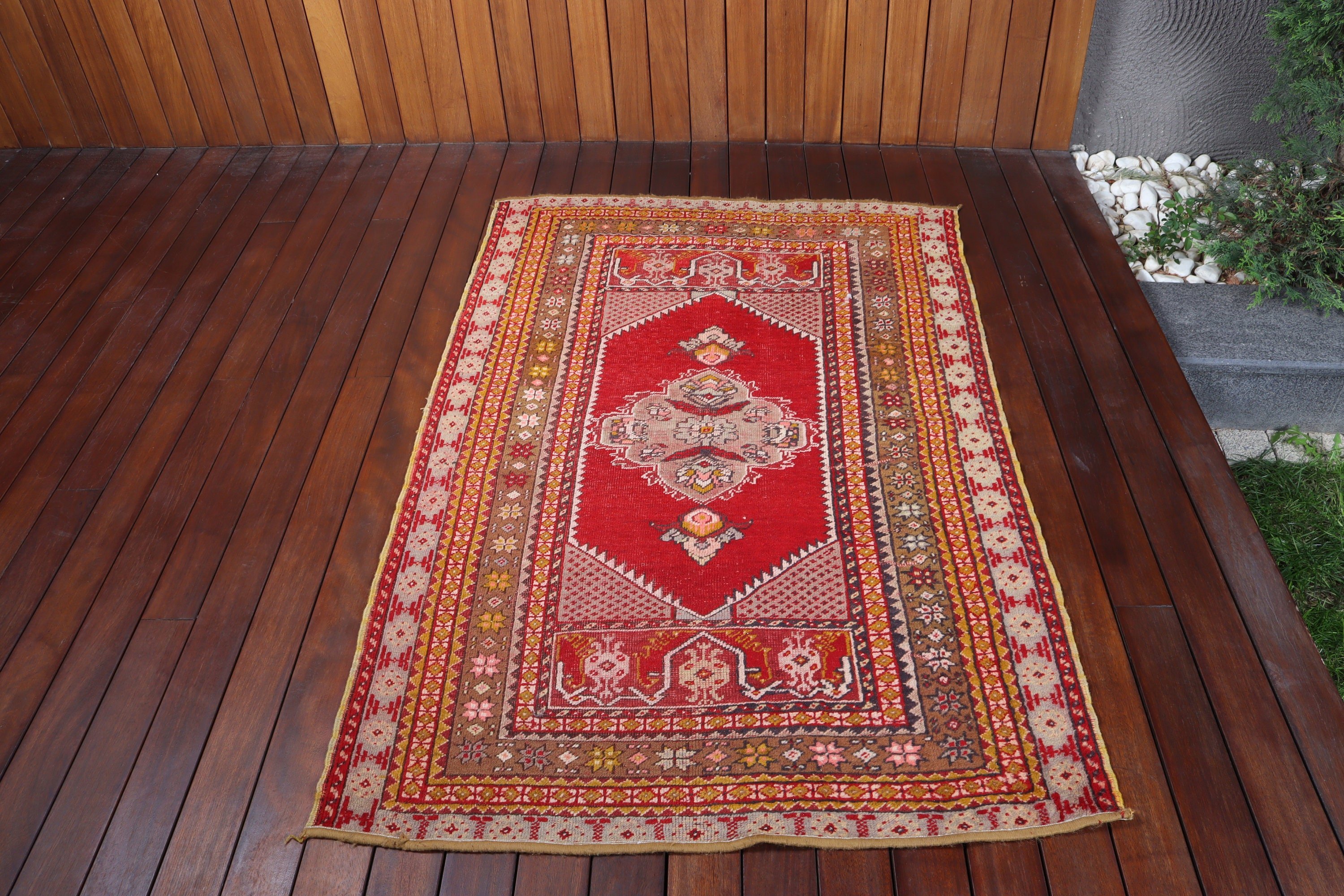 Turkish Rug, 2.8x5.1 ft Small Rugs, Bath Rug, Red Luxury Rug, Small Vintage Rug, Luxury Rugs, Turkey Rugs, Vintage Rug, Neutral Rug