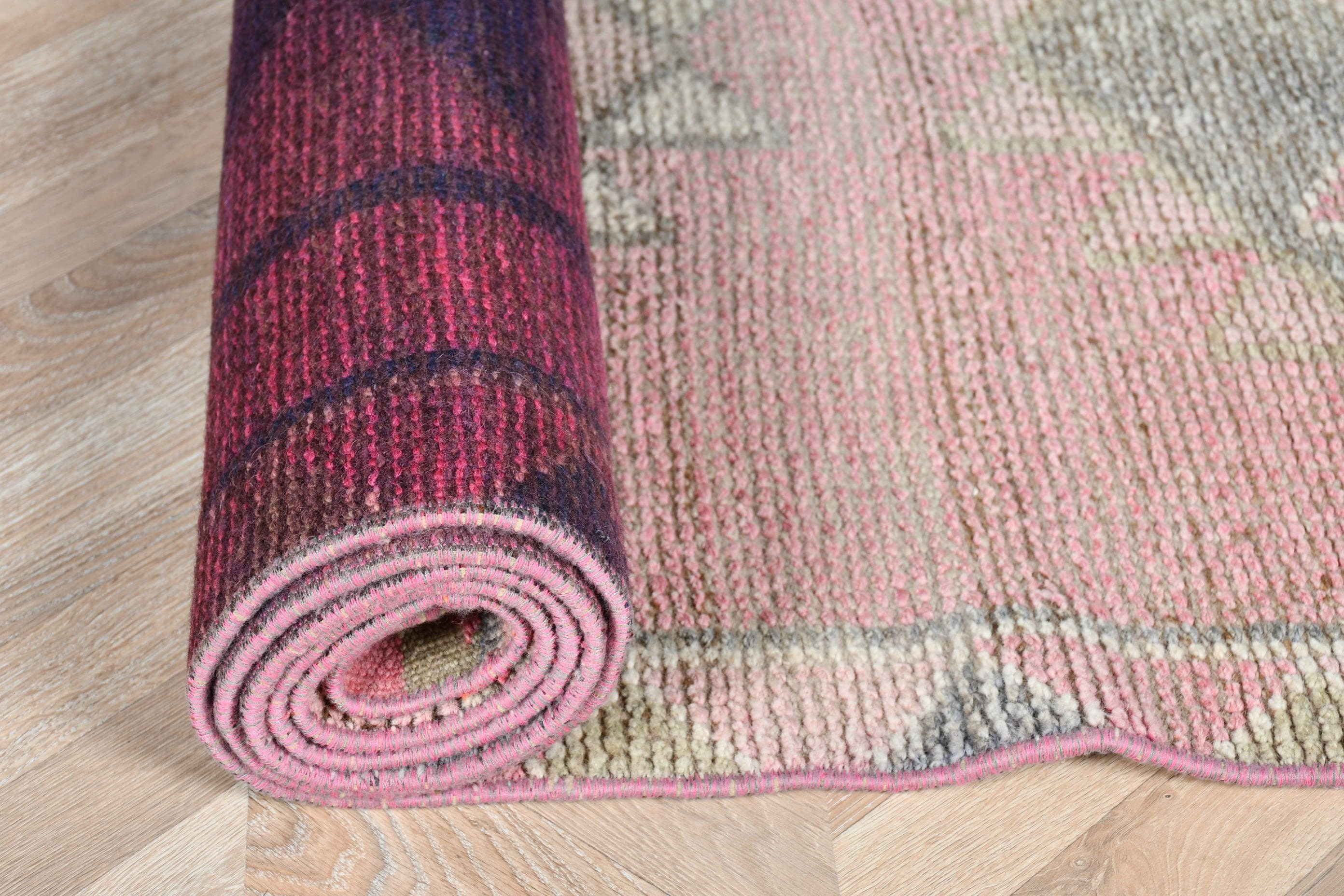 Pink Oriental Rug, Hallway Rugs, Wool Rug, Turkish Rug, Rugs for Kitchen, 2.9x11.4 ft Runner Rug, Stair Rug, Home Decor Rug, Vintage Rugs