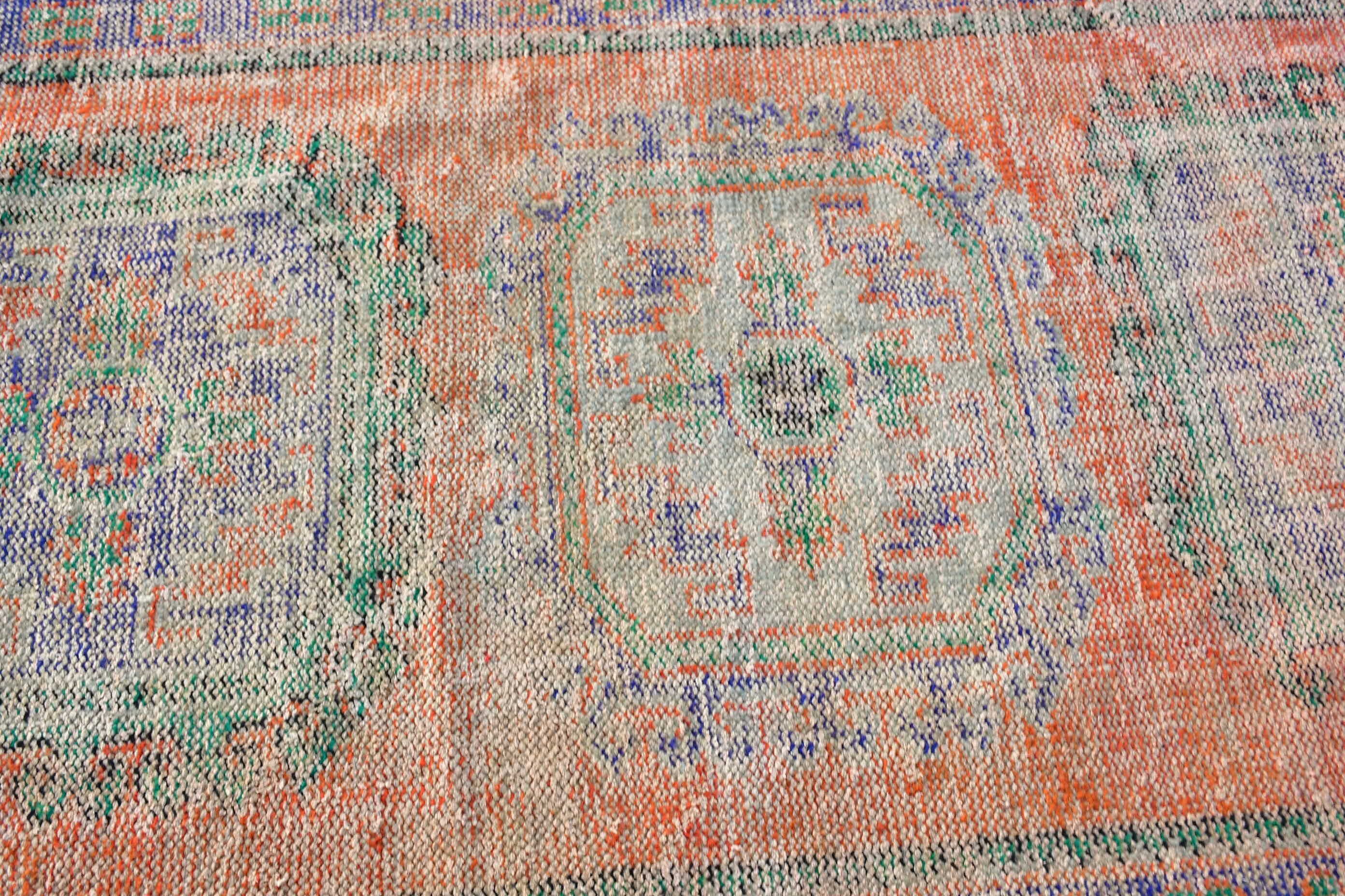 Stair Rugs, Nomadic Rugs, Turkish Rug, 4x10.5 ft Runner Rug, Vintage Rugs, Hallway Rug, Orange Moroccan Rug, Bedroom Rug