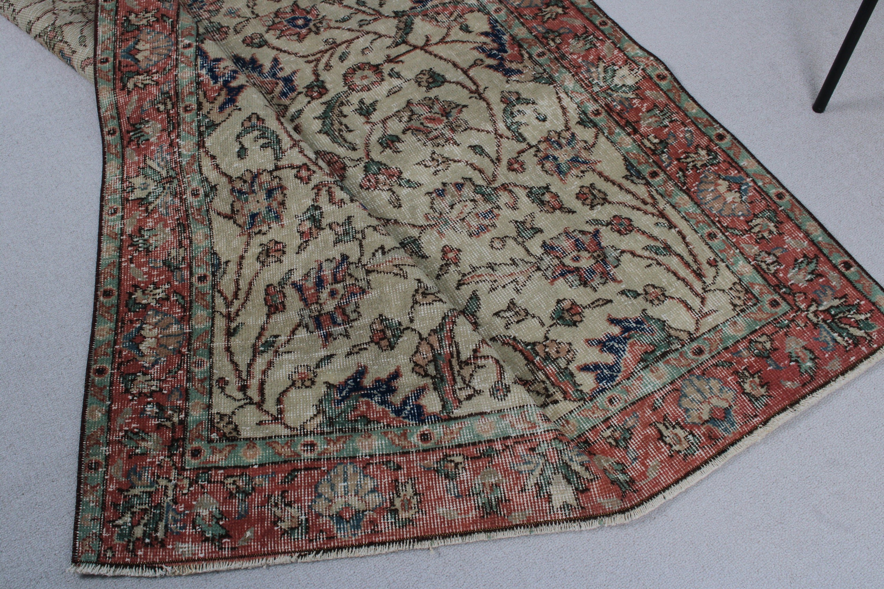 Vintage Halılar, Dış Mekan Halıları, Bej Geometrik Halı, Yatak Odası Halıları, Boho Halı, Açıklama Halısı, 3,8x7,1 ft Alan Halıları, Oushak Alan Halısı, Türk Halısı