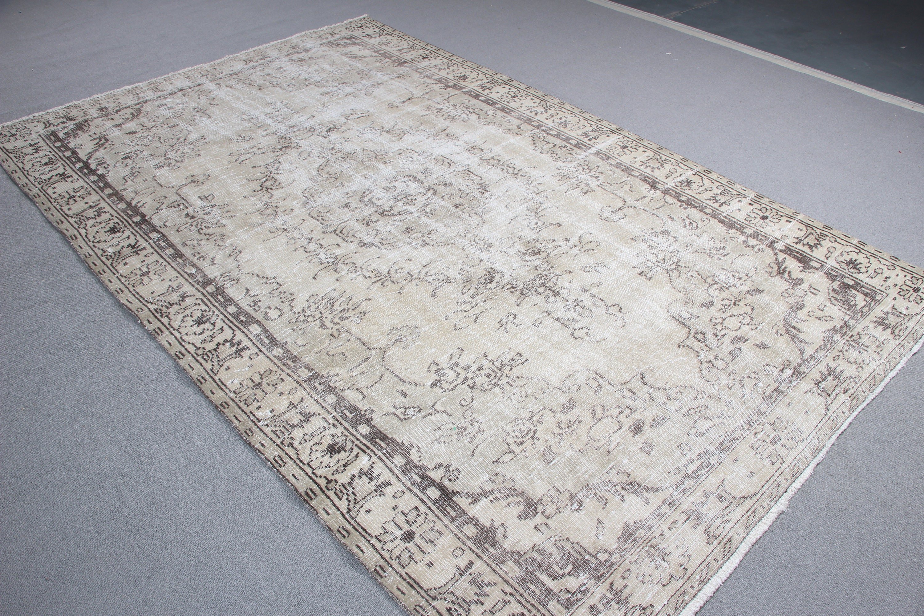 6x9.6 ft Large Rugs, Large Oushak Rugs, Turkish Rug, Living Room Rug, Beige Flatweave Rug, Handwoven Rugs, Vintage Rugs, Statement Rug