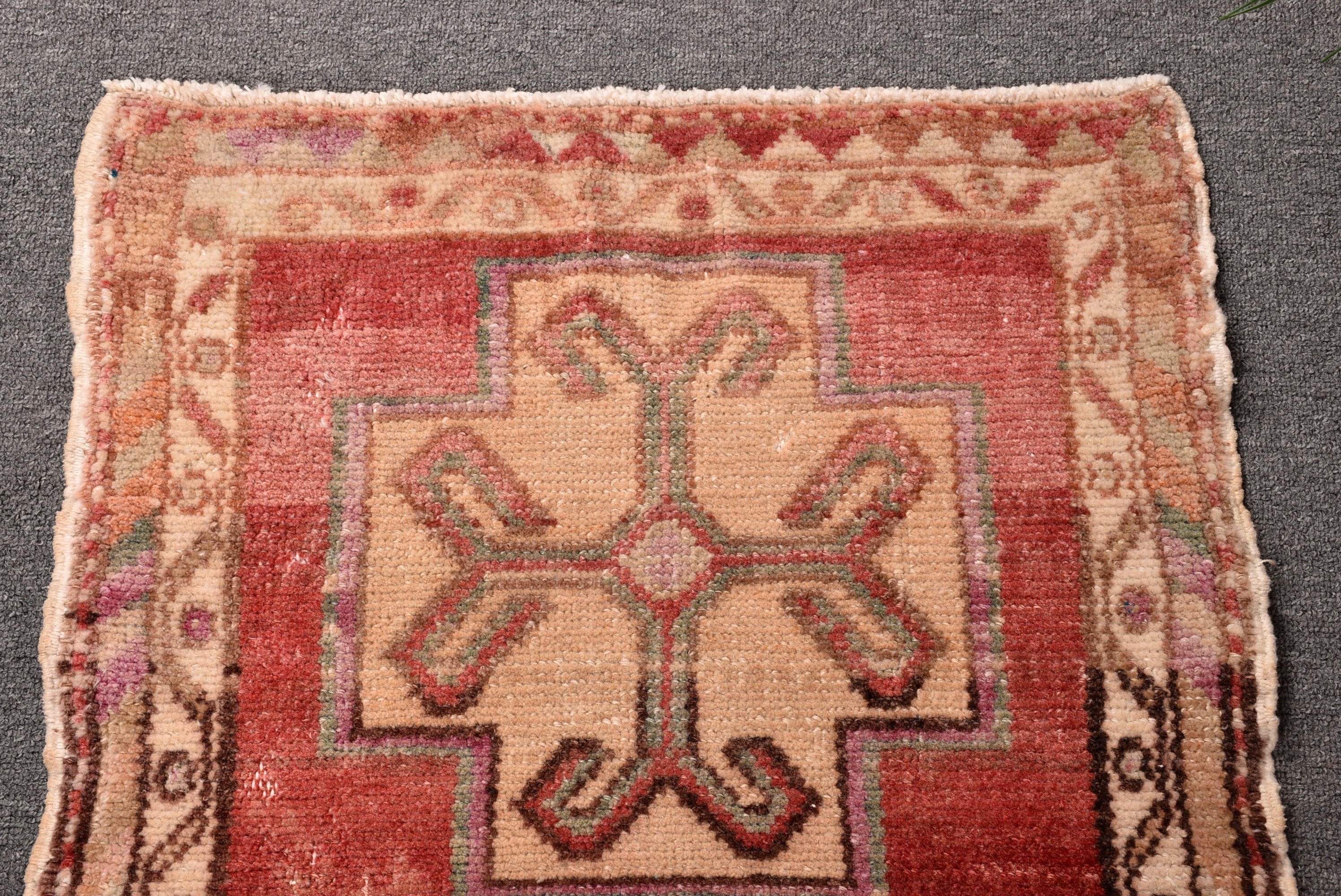 1.9x3.6 ft Küçük Halı, Yatak Odası Halıları, Boho Halı, Bej Açıklama Halısı, Yün Halısı, Türk Halısı, Vintage Halı, Banyo Halıları, Araba Paspas Halısı