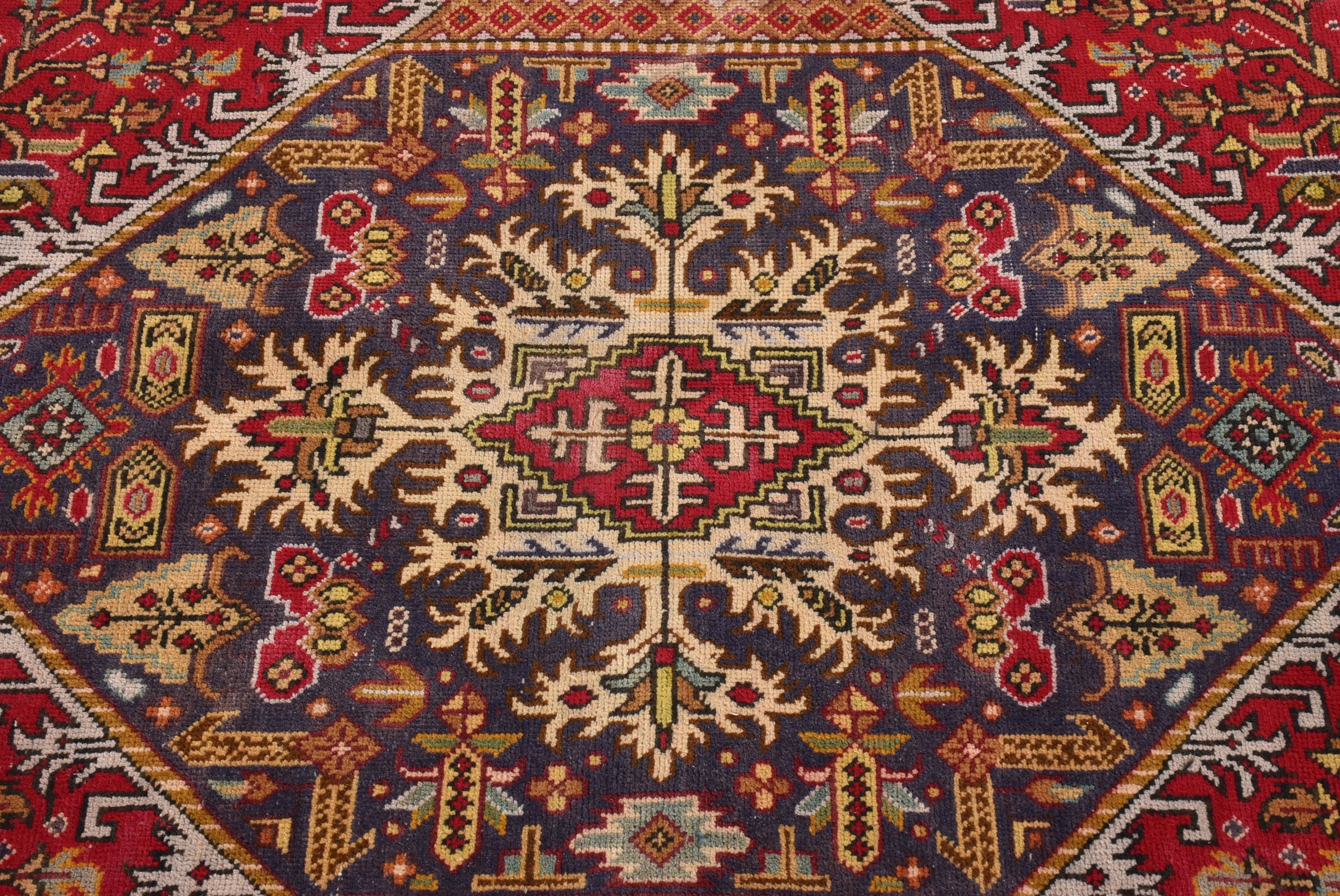 Türk Halısı, Yatak Odası Halıları, Büyük Oushak Halıları, Vintage Halı, Kırmızı Antika Halılar, 6.5x9.6 ft Büyük Halılar, Boho Halısı, Etnik Halılar, Oryantal Halı