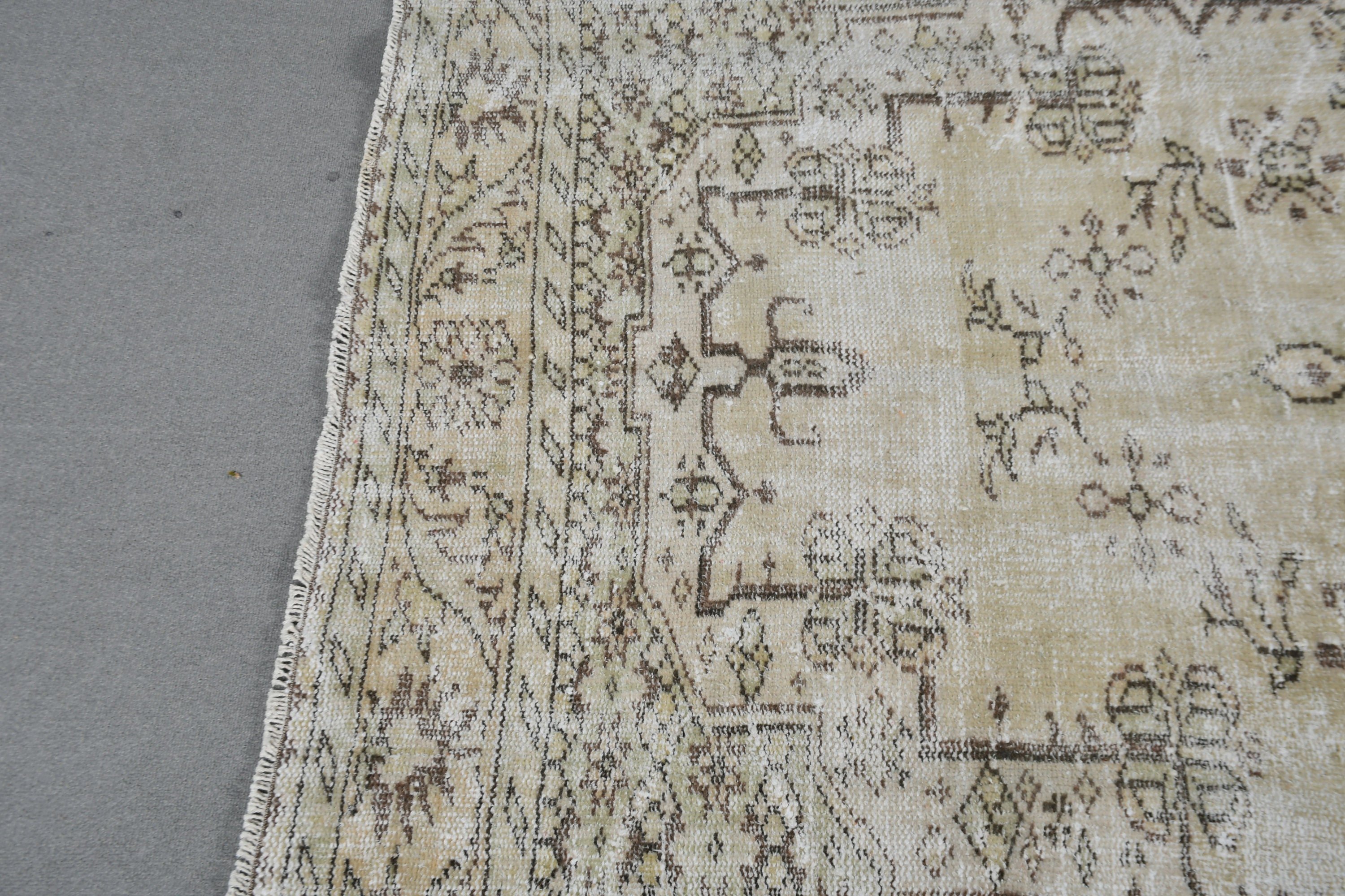 Turkish Rug, Green Oushak Rug, Salon Rug, Dining Room Rugs, Bohemian Rug, Antique Rug, 5.9x8.6 ft Large Rug, Vintage Rug