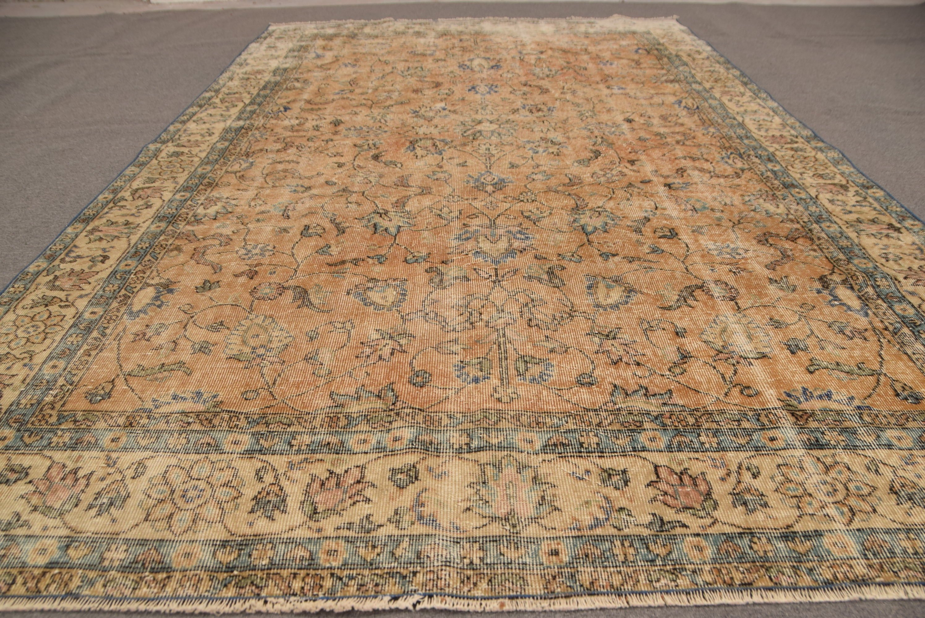 Vintage Rugs, Beige Moroccan Rug, Custom Rug, Antique Rug, Turkish Rug, Bedroom Rug, 6.6x10.4 ft Large Rug, Kitchen Rugs, Dining Room Rug