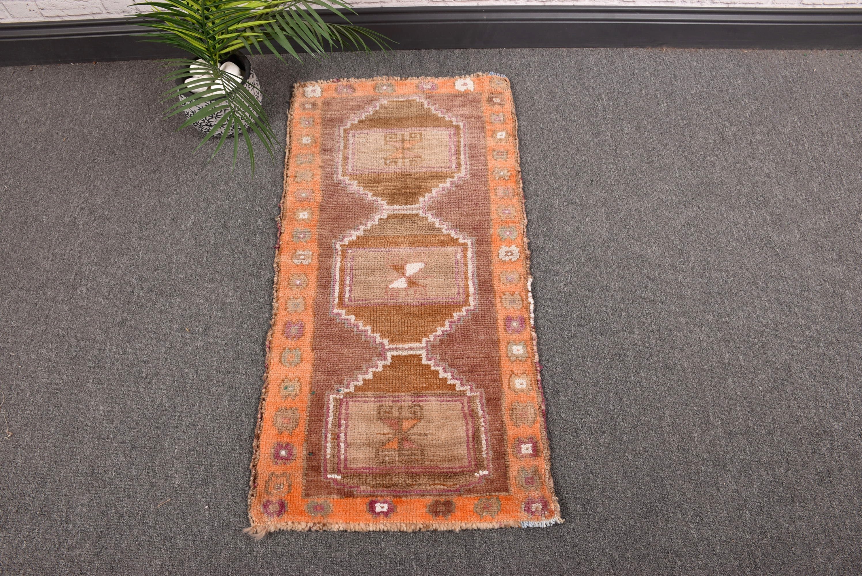 Luxury Rugs, Turkish Rug, Car Mat Rugs, Vintage Rugs, Orange Oushak Rugs, Small Area Rug, Organic Rugs, 1.5x3 ft Small Rugs, Modern Rugs