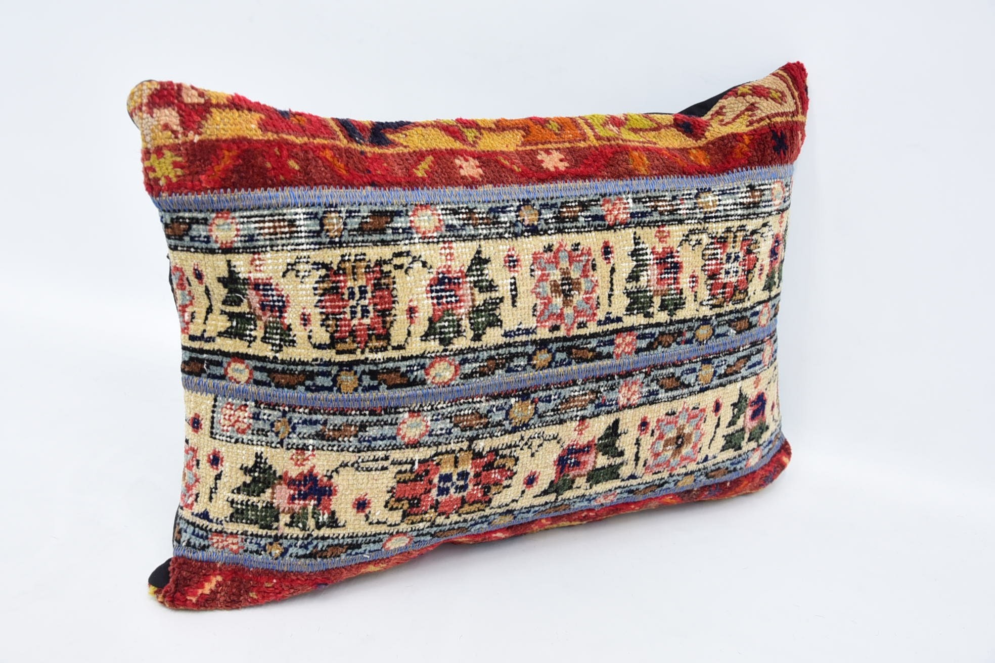 Boho Pillow, Interior Designer Pillow, Gift Pillow, Outdoor Patio Pillow Case, 16"x24" Beige Cushion Case, Retro Cushion Cover