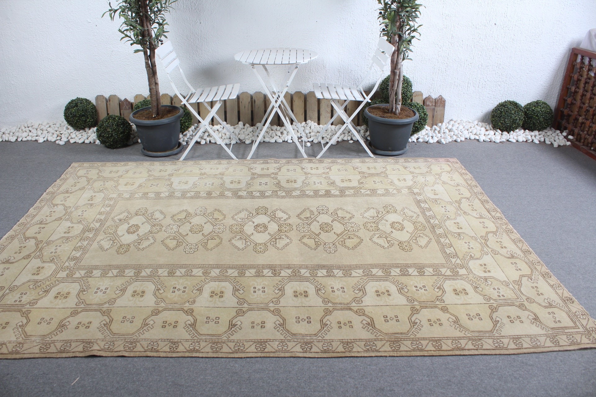 Home Decor Rugs, Oriental Rug, Turkish Rugs, Old Rug, Vintage Rugs, 6.5x9.3 ft Large Rug, Living Room Rug, Beige Oriental Rug, Bedroom Rug