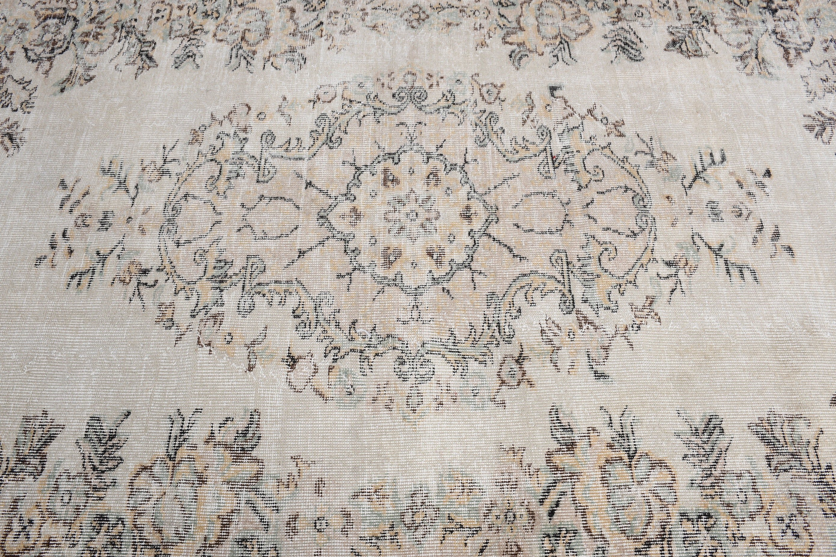 Art Rugs, Beige  6x8.3 ft Large Rugs, Wool Rugs, Vintage Rug, Bedroom Rug, Dining Room Rug, Rugs for Dining Room, Turkish Rugs