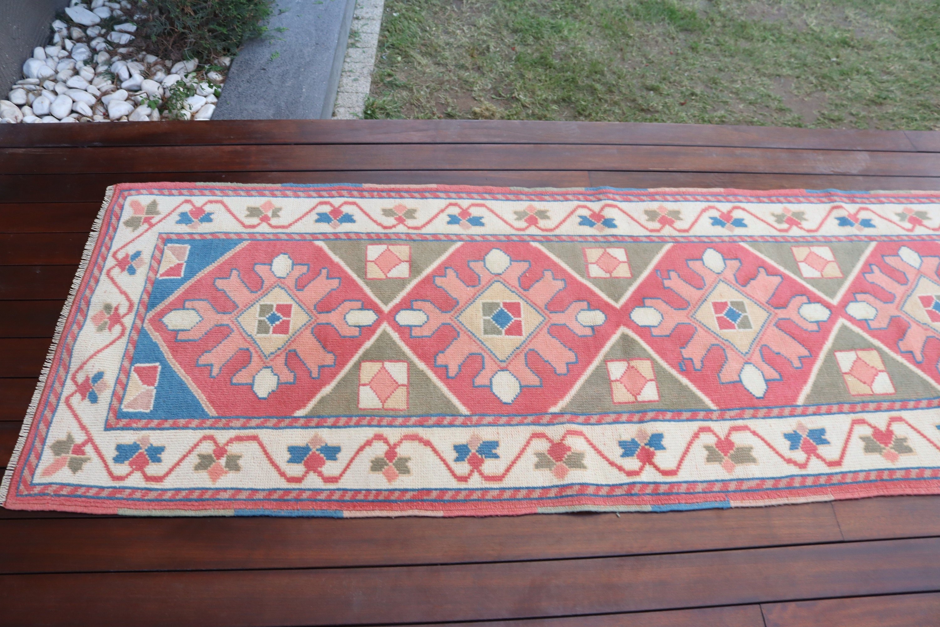 Mutfak Halısı, Vintage Halı, Pembe Ev Dekorasyonu Halıları, Oushak Halısı, Vintage Runner Halıları, 2.6x7.4 ft Runner Halıları, Koridor Halısı, Türk Halıları