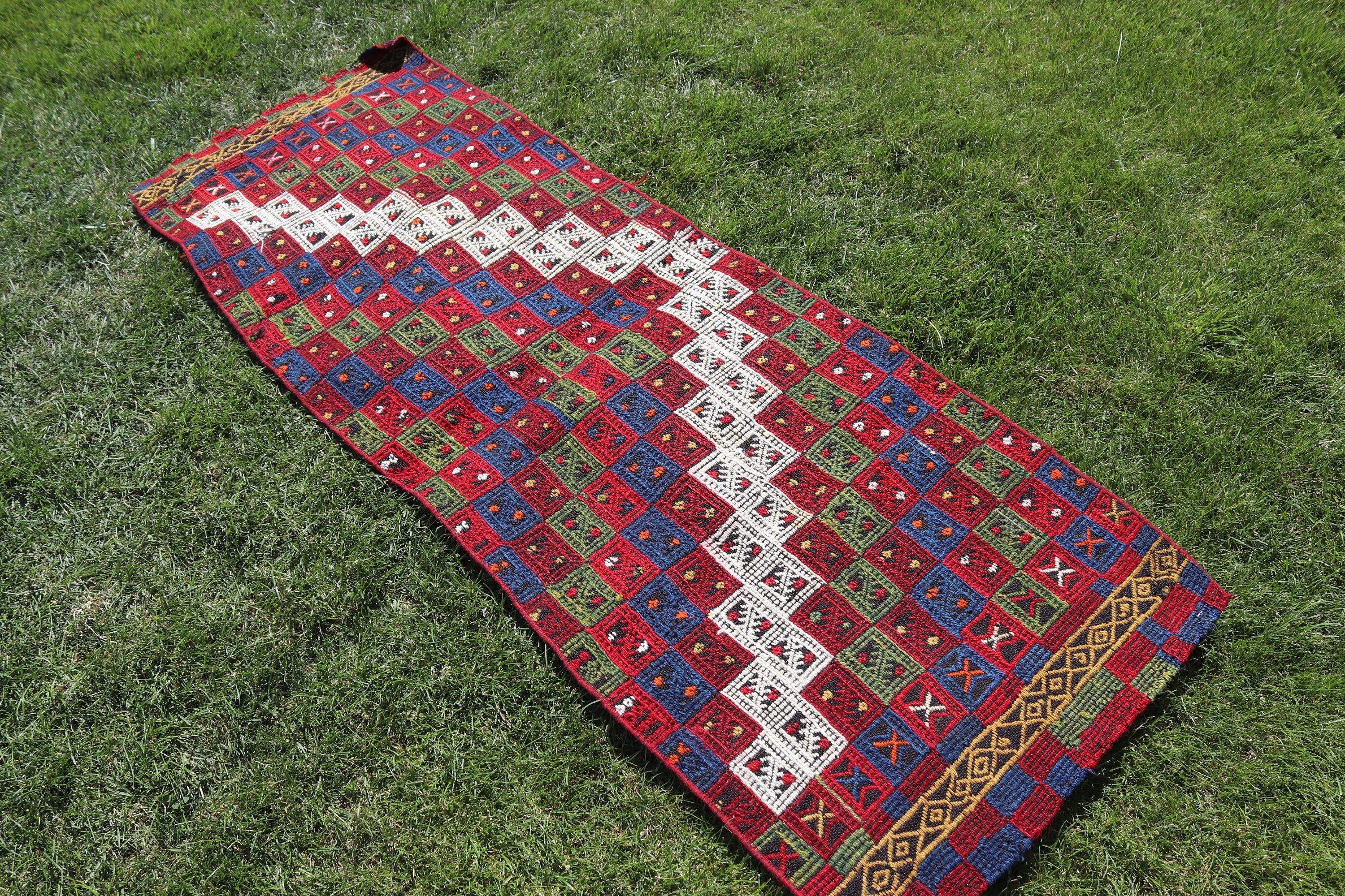 Vintage Halılar, Aztek Halısı, Yer Halısı, Koridor Halısı, Mutfak Halısı, Kırmızı Lüks Halılar, 2x5.7 ft Yolluk Halısı, Türk Halıları, Mutfak Halıları, Kilim