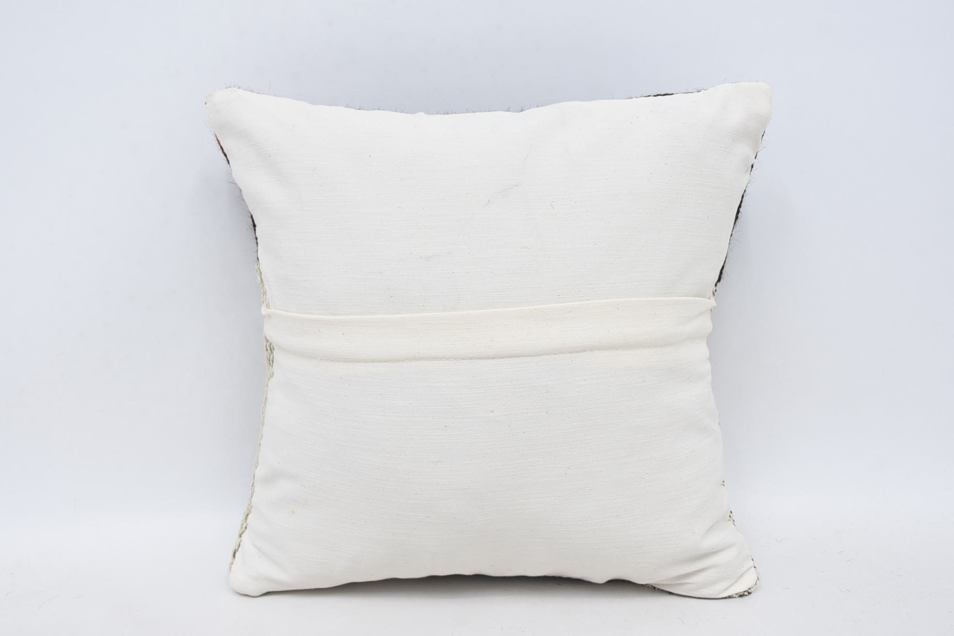 14"x14" White Pillow, Patio Pillow Sham, Throw Kilim Pillow, Ethnical Kilim Rug Pillow, Vintage Kilim Throw Pillow