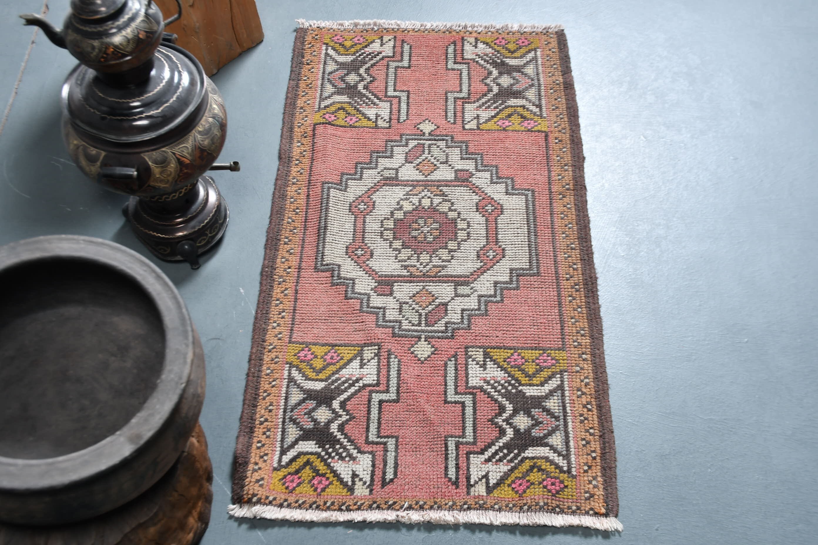 Giriş Halısı, Vintage Halı, Türk Halıları, Kırmızı Fas Halısı, Mutfak Halısı, Banyo Halıları, 1,7x3,1 ft Küçük Halı, Duvara Asılı Halılar, Fas Halısı