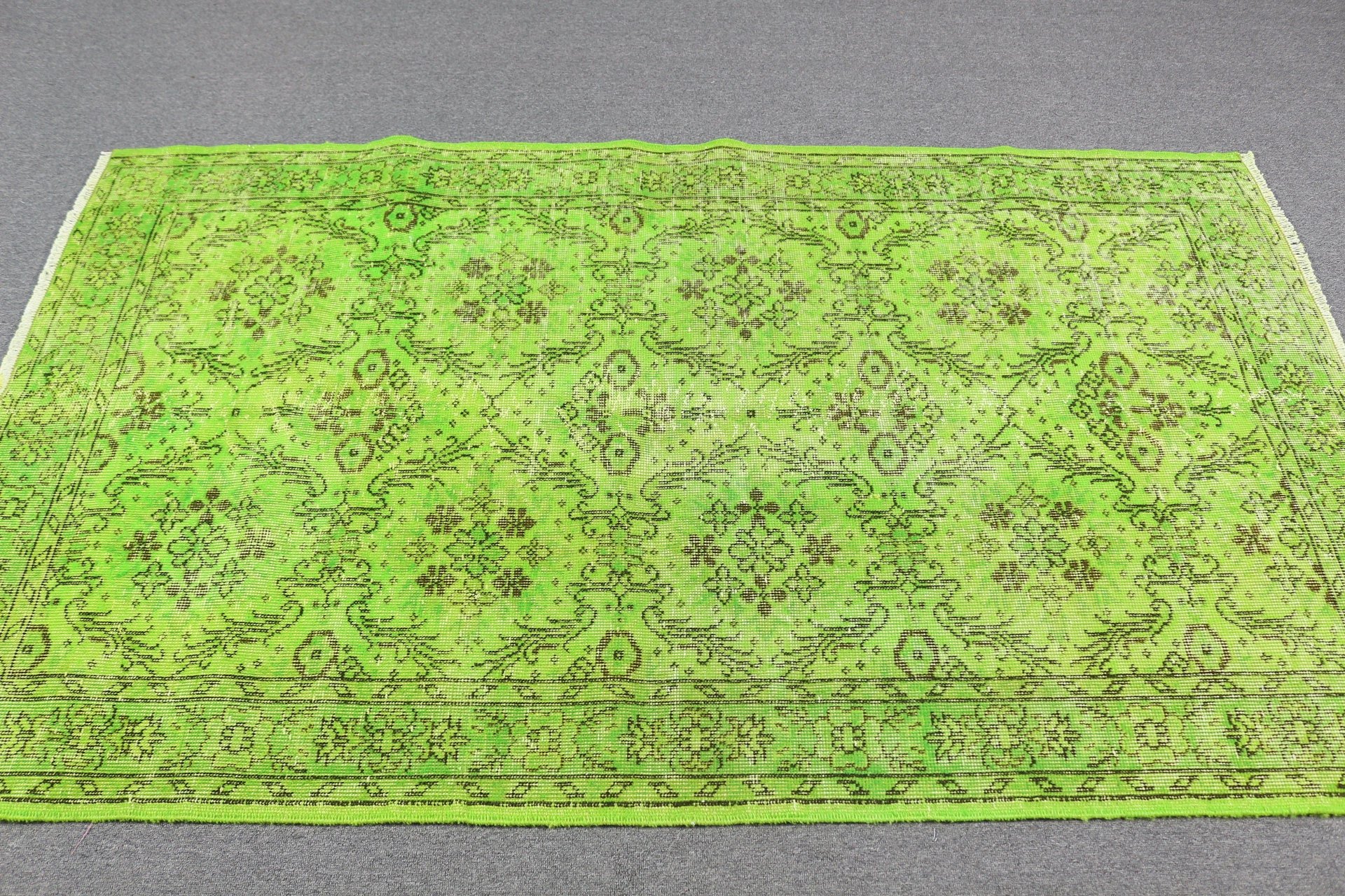 Flatweave Rugs, Green Home Decor Rug, Antique Rug, Vintage Rug, 4x6.8 ft Area Rug, Turkish Rug, Rugs for Floor, Kitchen Rugs, Oriental Rugs