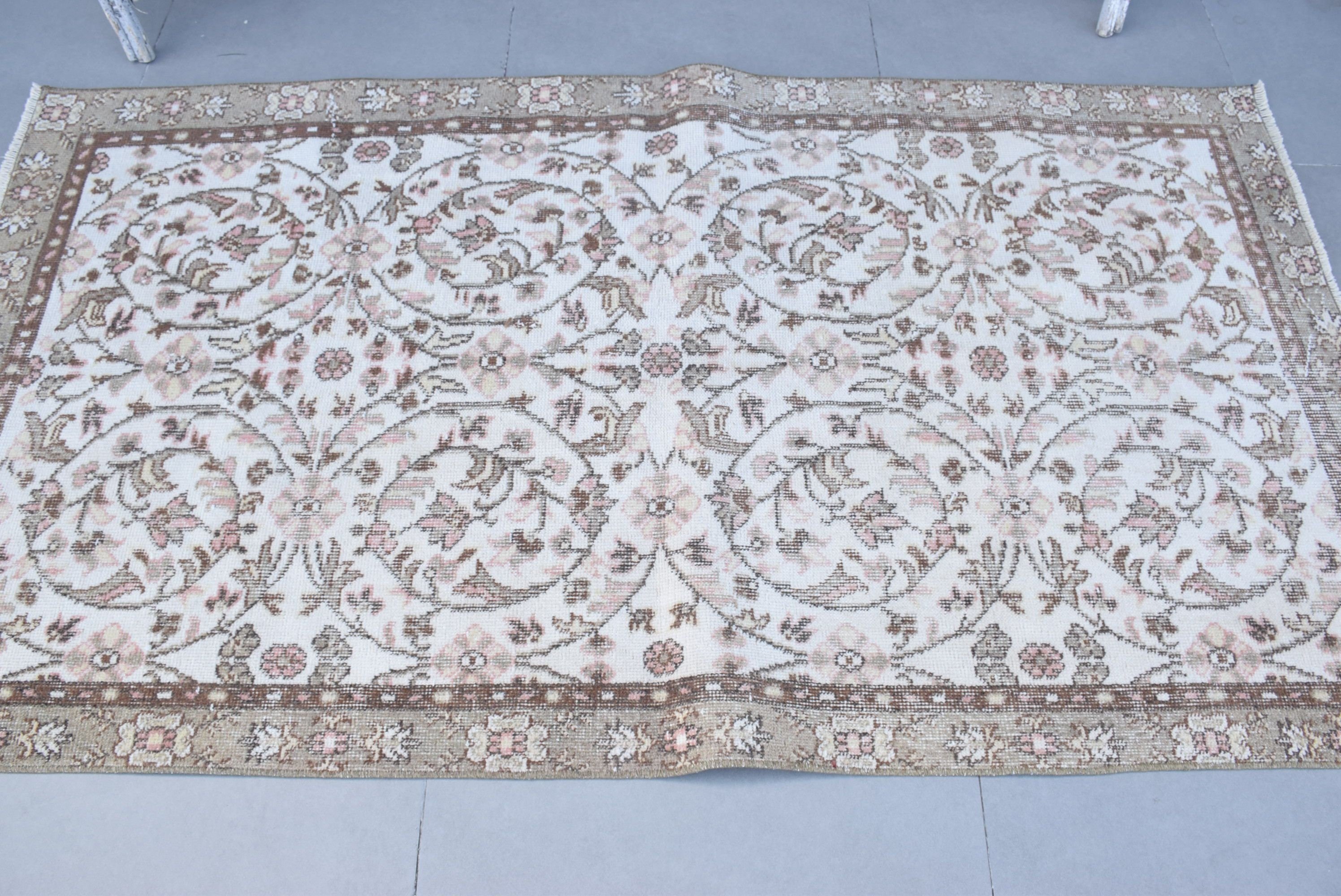 Giriş Halıları, Türk Halısı, Soluk Halılar, Mutfak Halıları, Yatak Odası Halısı, Kahverengi Ev Dekor Halısı, Oryantal Halılar, Vintage Halılar, 3,5x6,4 ft Vurgulu Halı