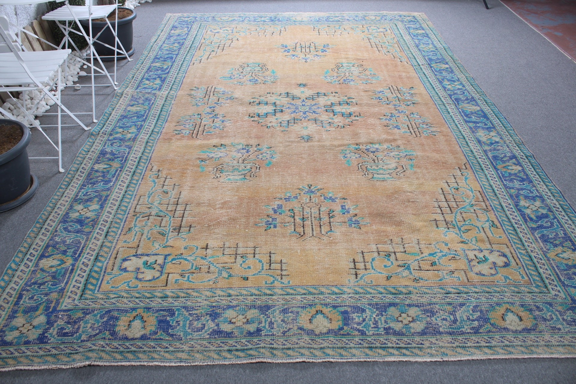 Yemek Odası Halısı, 7.9x11.8 ft Büyük Boy Halı, Vintage Halı, Yatak Odası Halısı, Salon Halıları, Salon Halısı, Soğuk Halı, Türk Halısı, Turuncu Yer Halısı