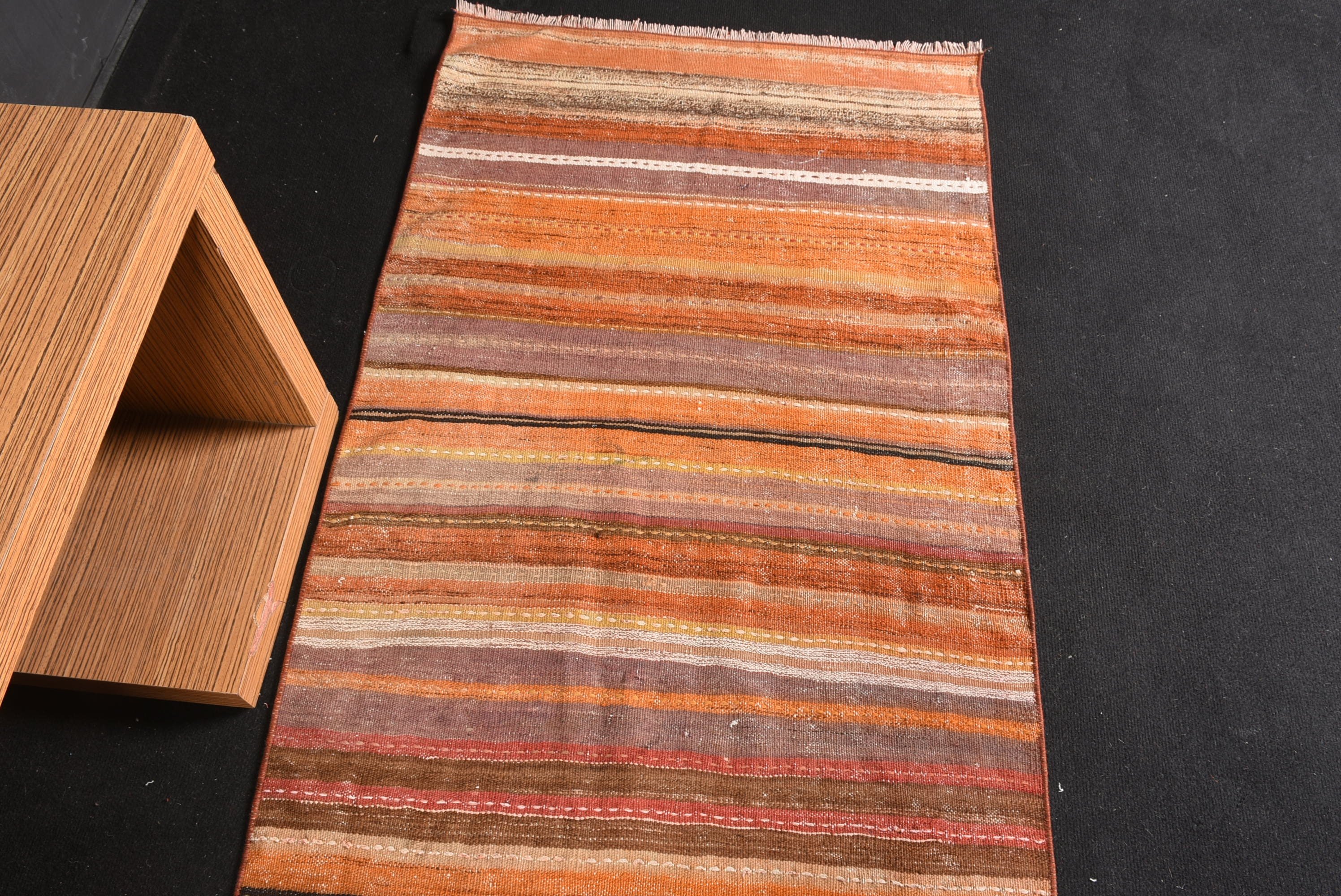 Kilim, Koridor Halısı, 2,9x8,4 ft Yolluk Halıları, Turuncu Fas Halıları, Vintage Halı, Oushak Halısı, Anadolu Halısı, Türk Halısı, Koridor Halıları