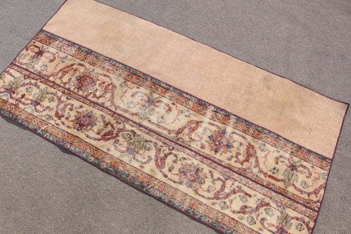 Beige Kitchen Rug, Turkish Rug, Moroccan Rug, Vintage Rug, Bohemian Rug, Car Mat Rug, Bedroom Rugs, Wall Hanging Rug, 2.7x5.4 ft Small Rug