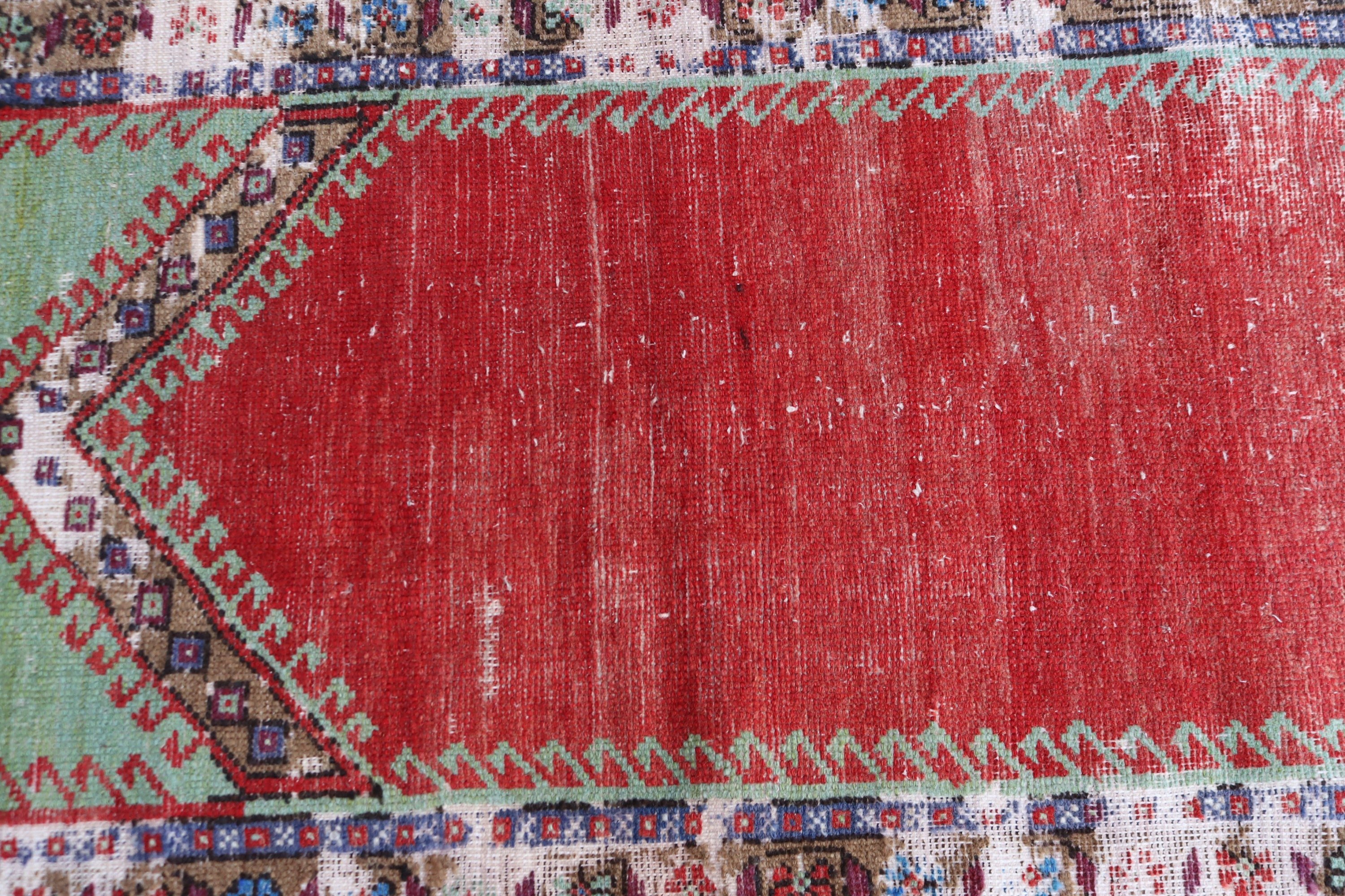 Küçük Vintage Halılar, 4.1x2.5 ft Küçük Halı, Türk Halısı, Kırmızı Ev Dekorasyonu Halısı, Yün Halılar, Vintage Halılar, Modern Halılar, Lüks Halı, Mutfak Halısı